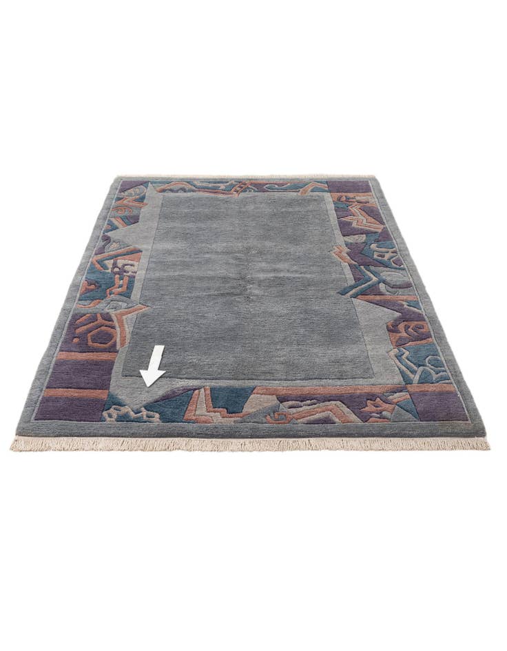 Detail image of  4' 11 x 7' 2  Hand Knotted Tibet Wool Rug