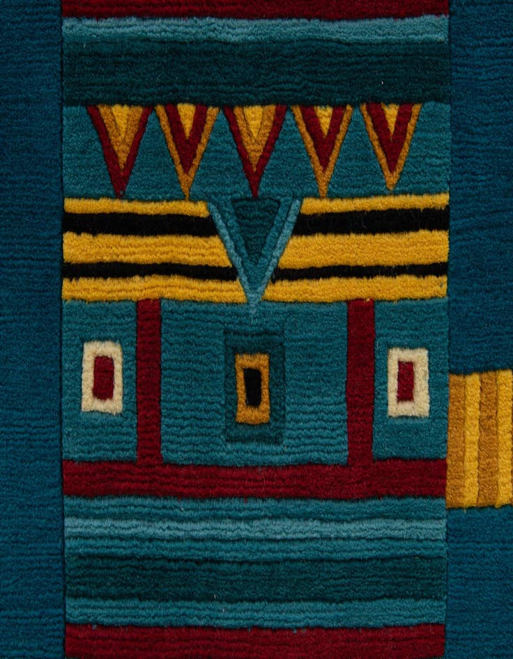 Detail image of  5' 9 x 7' 9  Hand Knotted Tibet Wool Rug