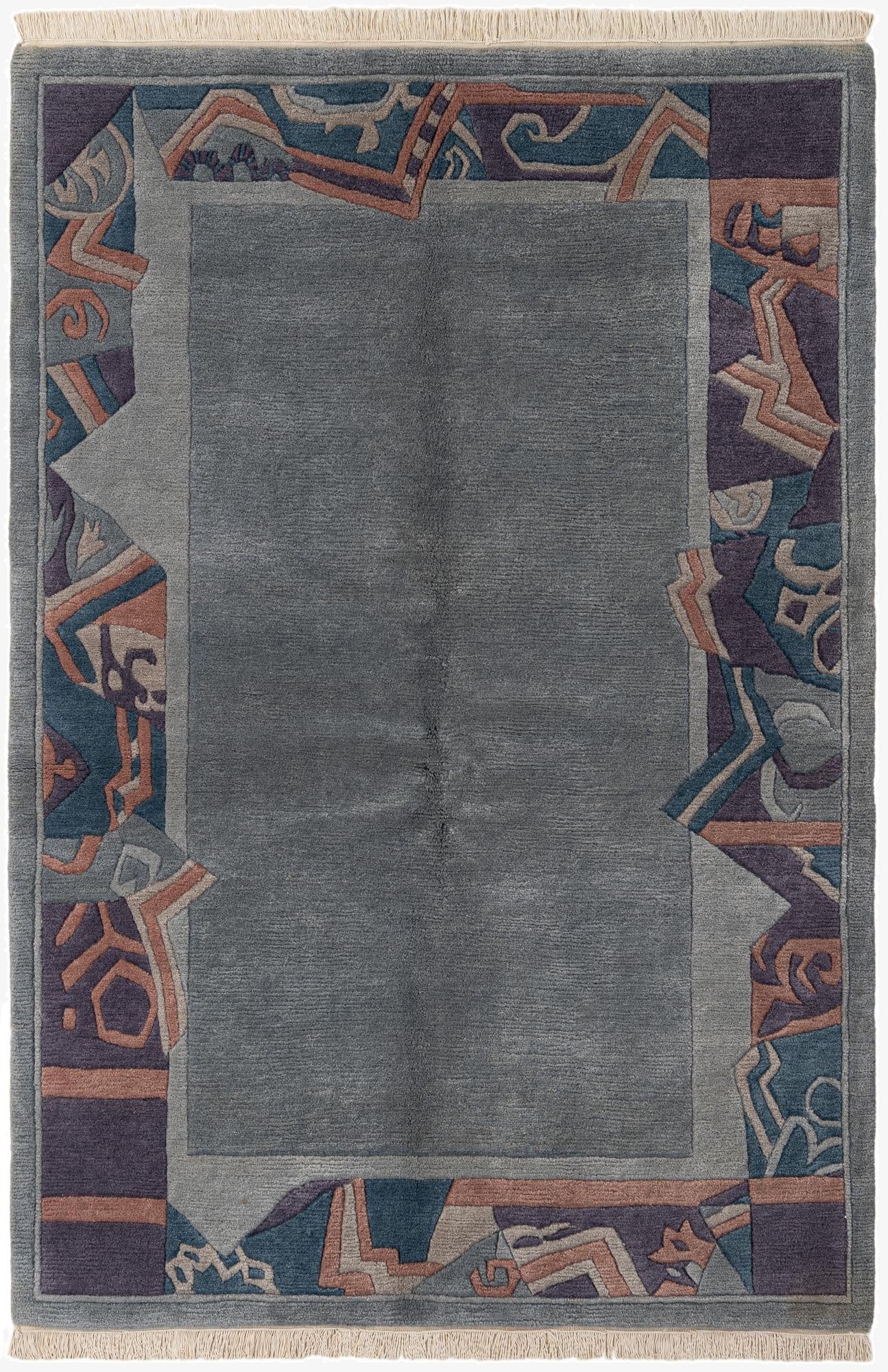  4' 11 x 7' 2  Hand Knotted Tibet Wool Rug