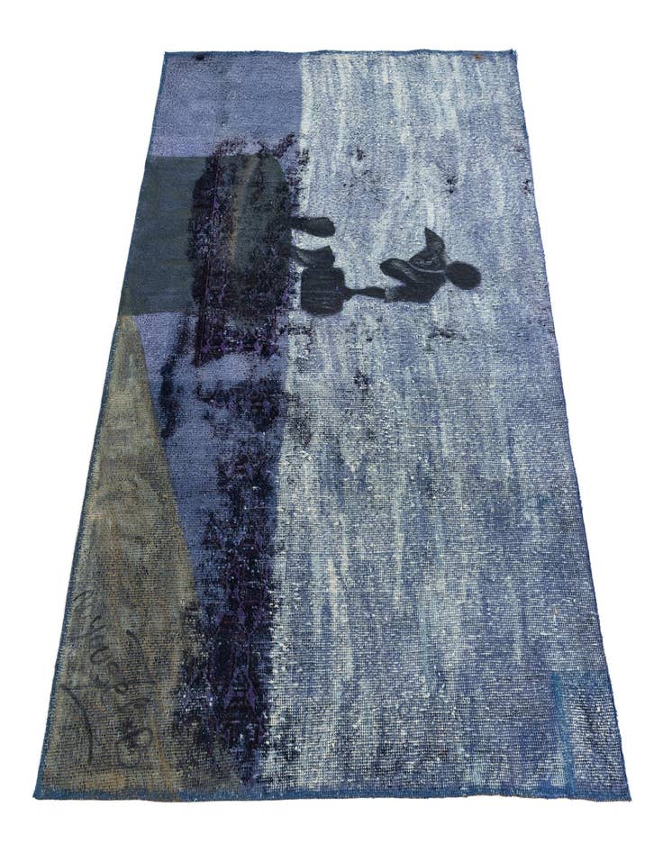 Detail image of  3' 9 x 4' 10  Hand Knotted Ultra Vintage Persian Wool Rug