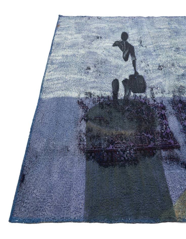 Detail image of  3' 9 x 4' 10  Hand Knotted Ultra Vintage Persian Wool Rug