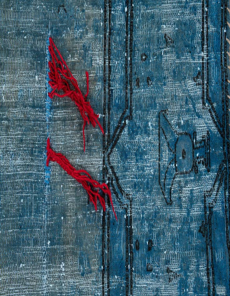 Detail image of  8' x 10' 8  Hand Knotted Ultra Vintage Persian Wool Rug