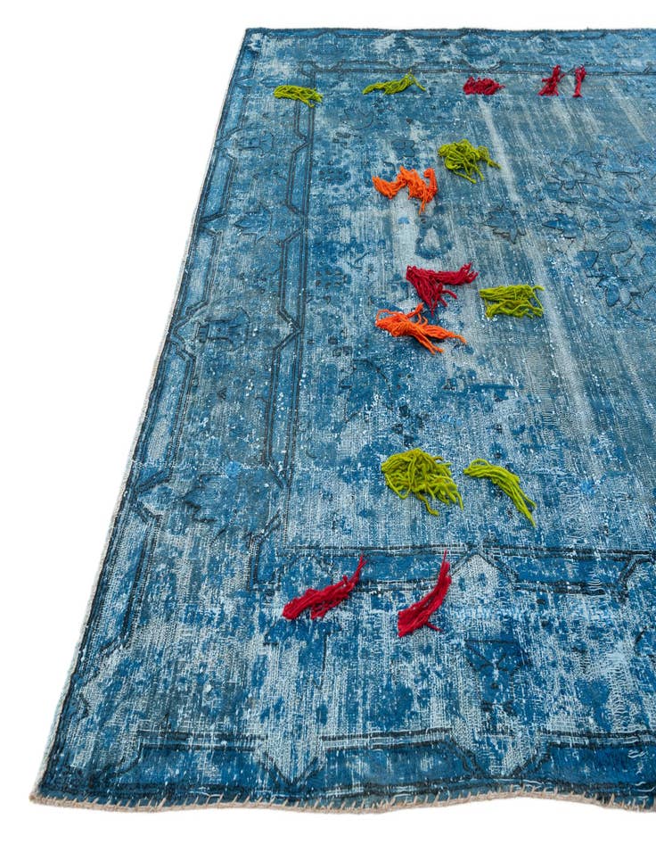 Detail image of  8' x 10' 8  Hand Knotted Ultra Vintage Persian Wool Rug