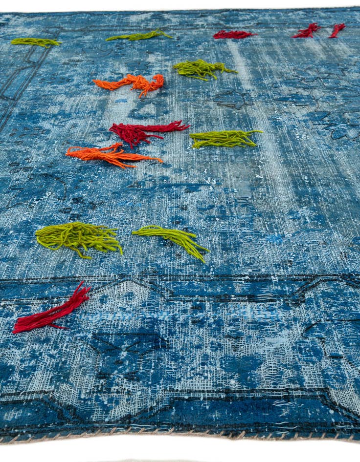 Detail image of  8' x 10' 8  Hand Knotted Ultra Vintage Persian Wool Rug