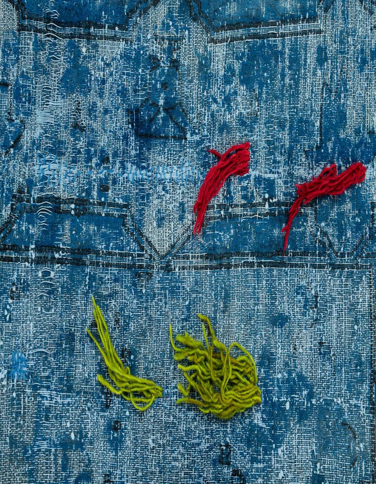 Detail image of  8' x 10' 8  Hand Knotted Ultra Vintage Persian Wool Rug