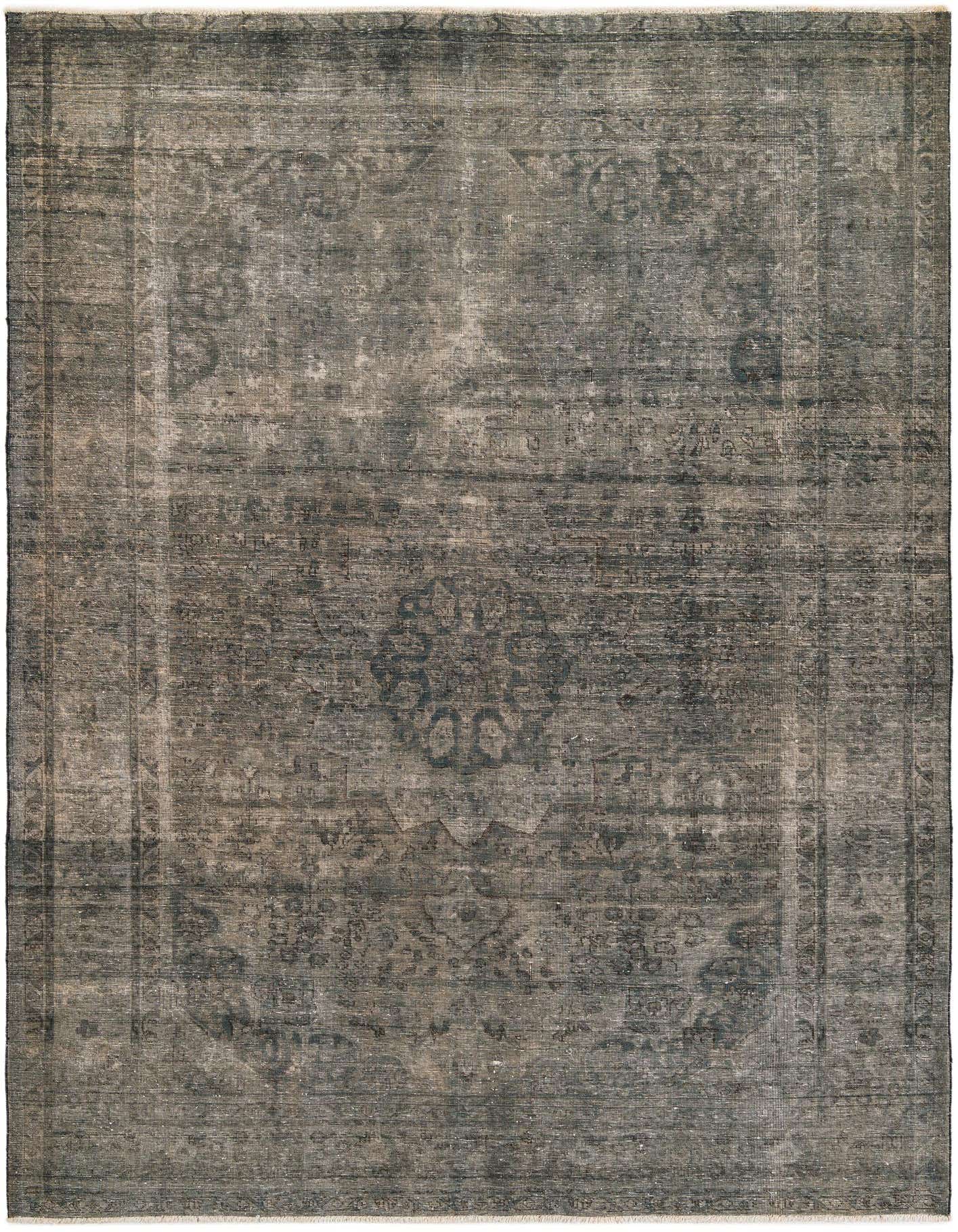 A 6x9 rectangular Ultra Vintage rug in faded blues with a distressed Persian medallion pattern, suitable for a living room.