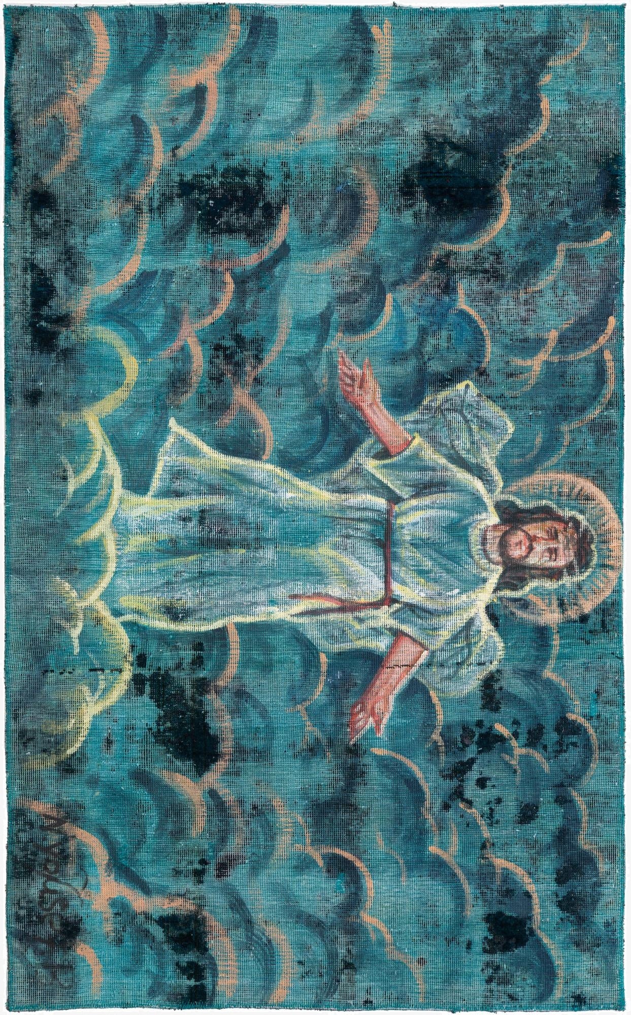  4' x 6' 6  Hand Knotted Ultra Vintage Persian Wool Rug