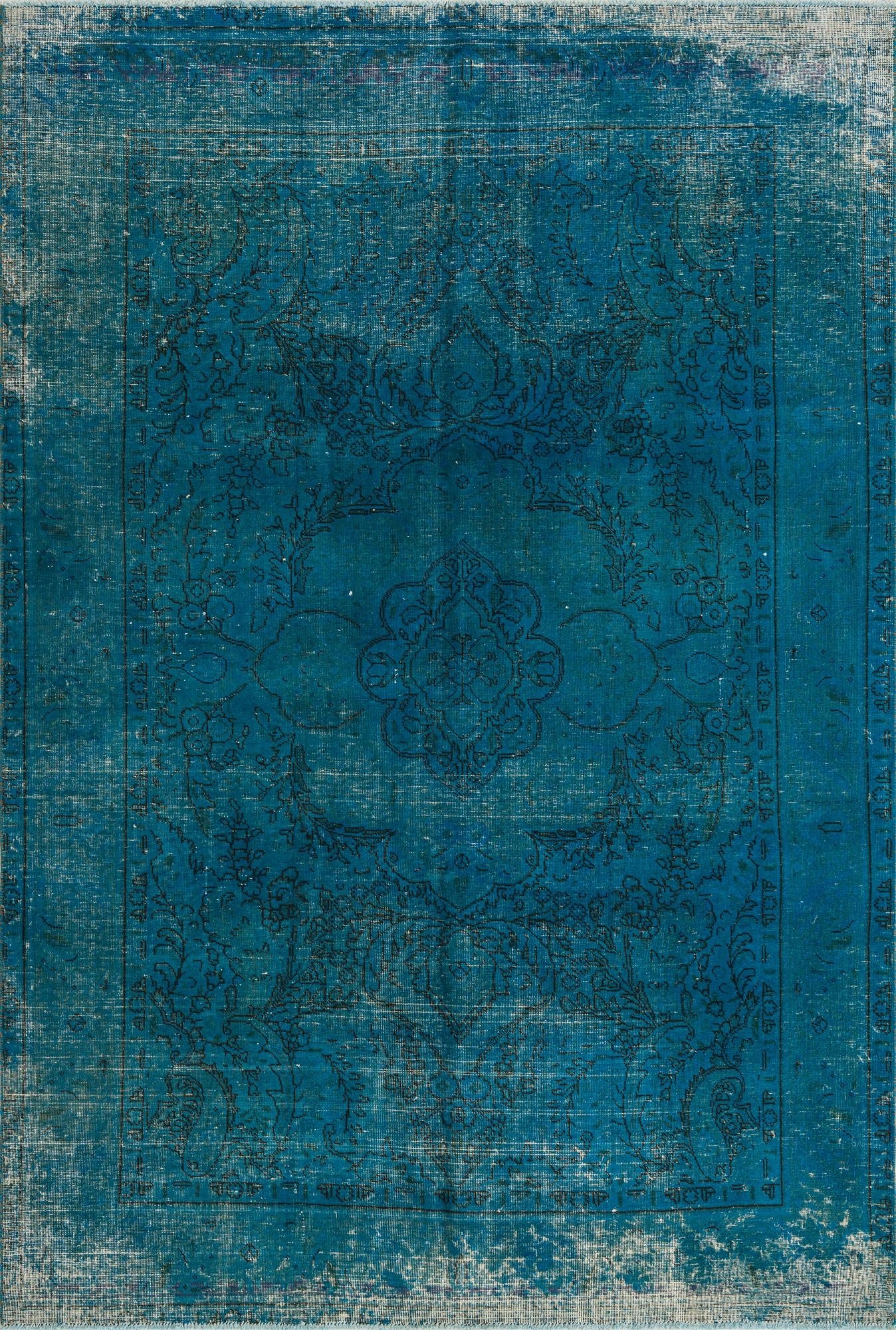  6' 4 x 9' 3  Hand Knotted Ultra Vintage Persian Wool Rug