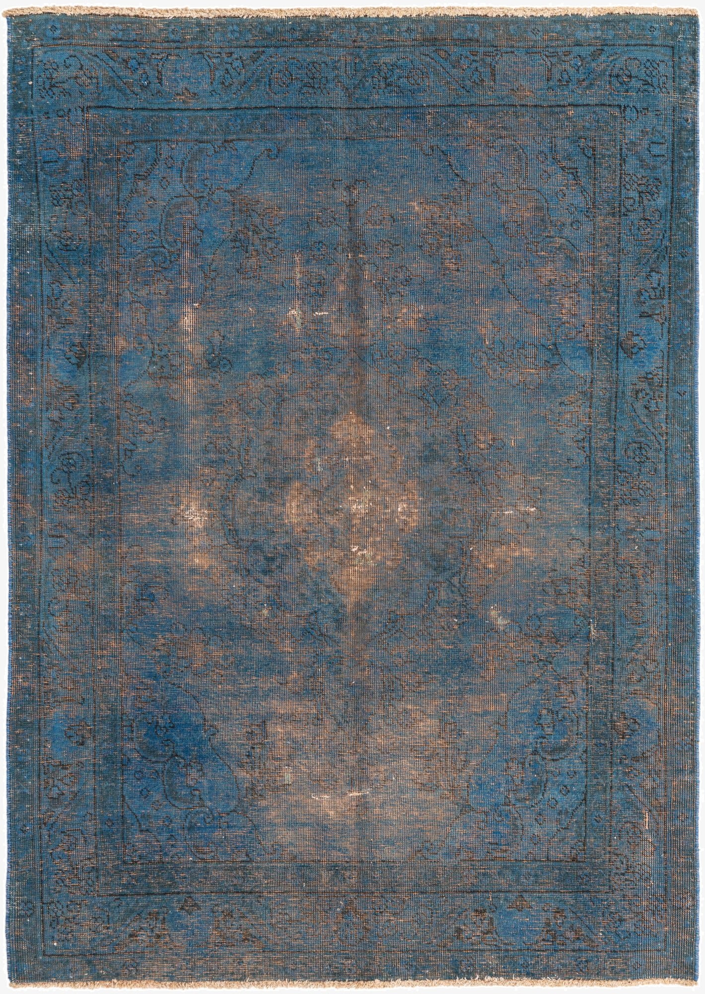  4' 7 x 6' 5  Hand Knotted Ultra Vintage Persian Wool Rug