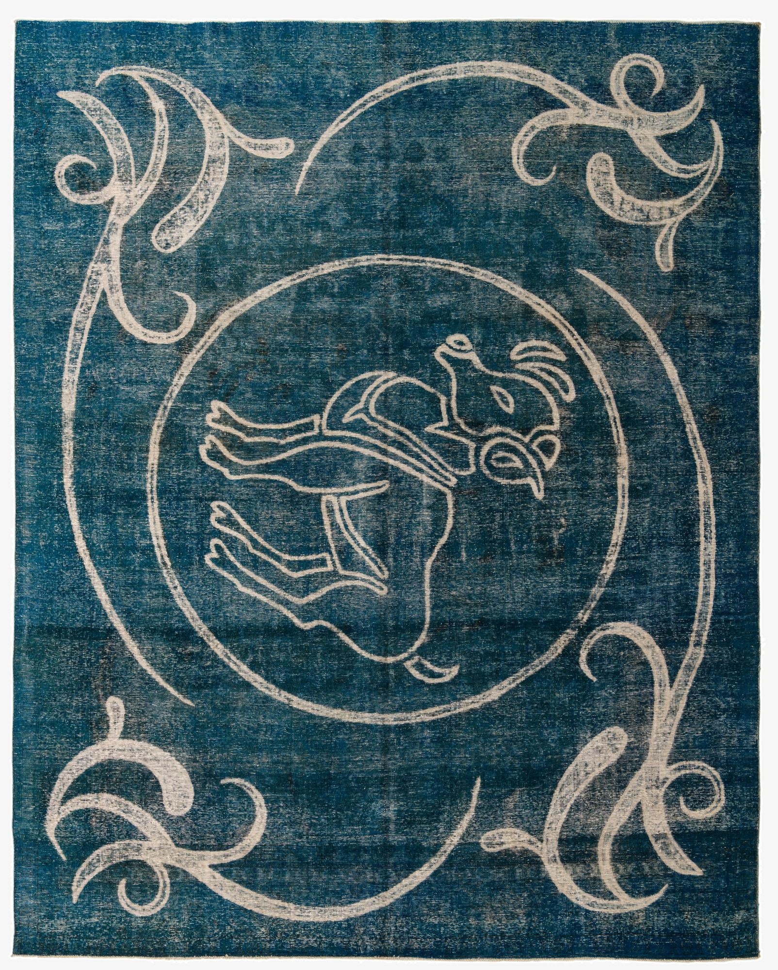  9' 4 x 11' 10  Hand Knotted Ultra Vintage Persian Wool Rug