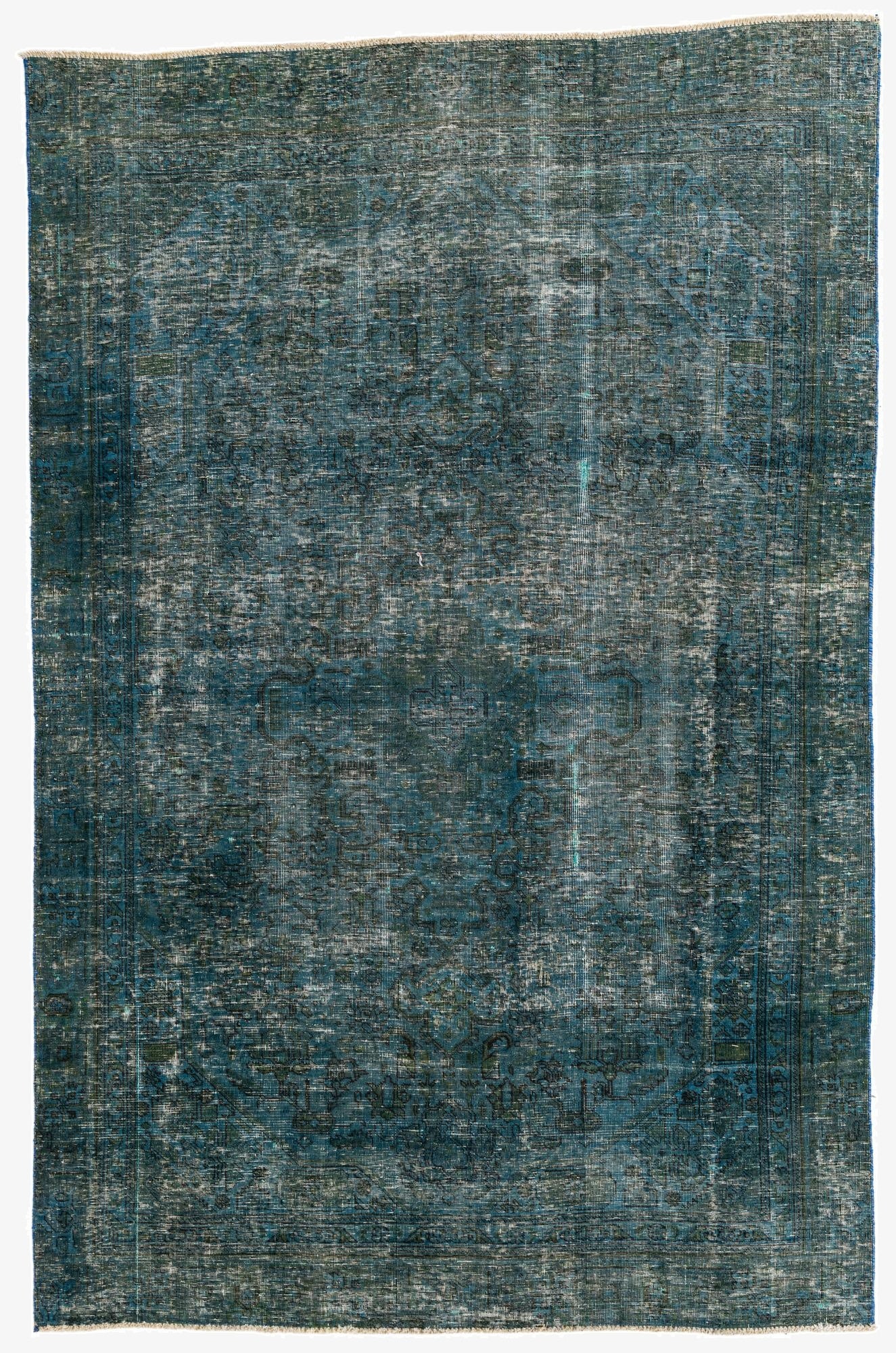  5' 9 x 9'  Hand Knotted Ultra Vintage Persian Wool Rug