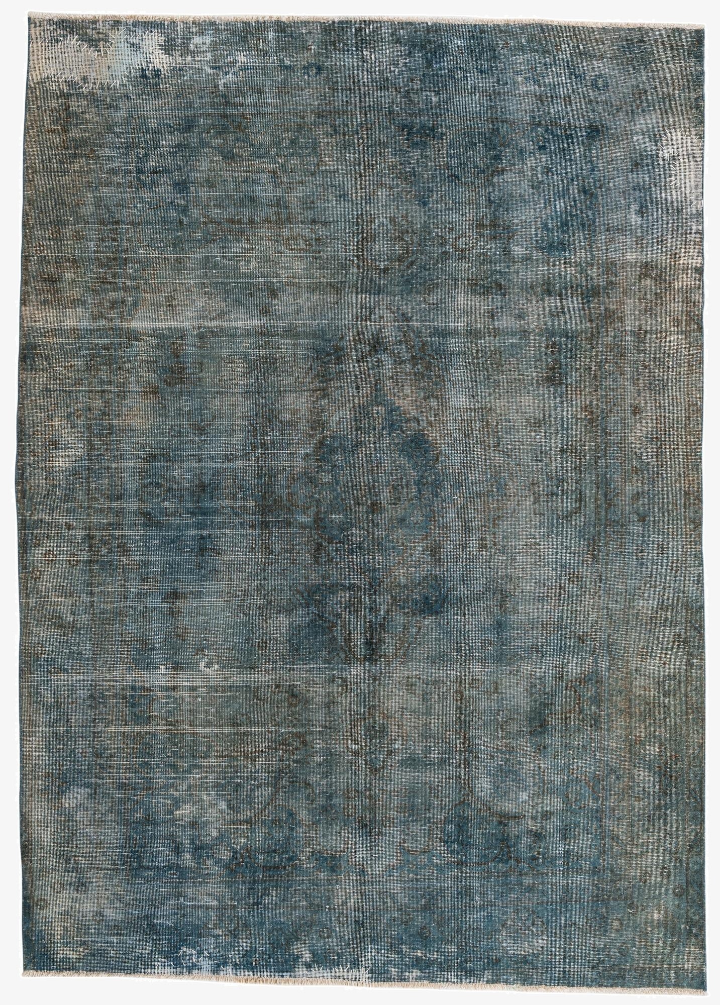  6' 7 x 9' 3  Hand Knotted Ultra Vintage Persian Wool Rug