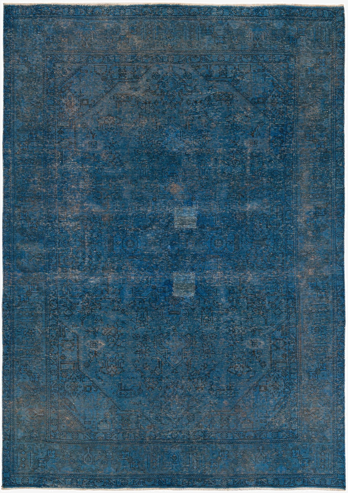  6' 8 x 9' 4  Hand Knotted Ultra Vintage Persian Wool Rug