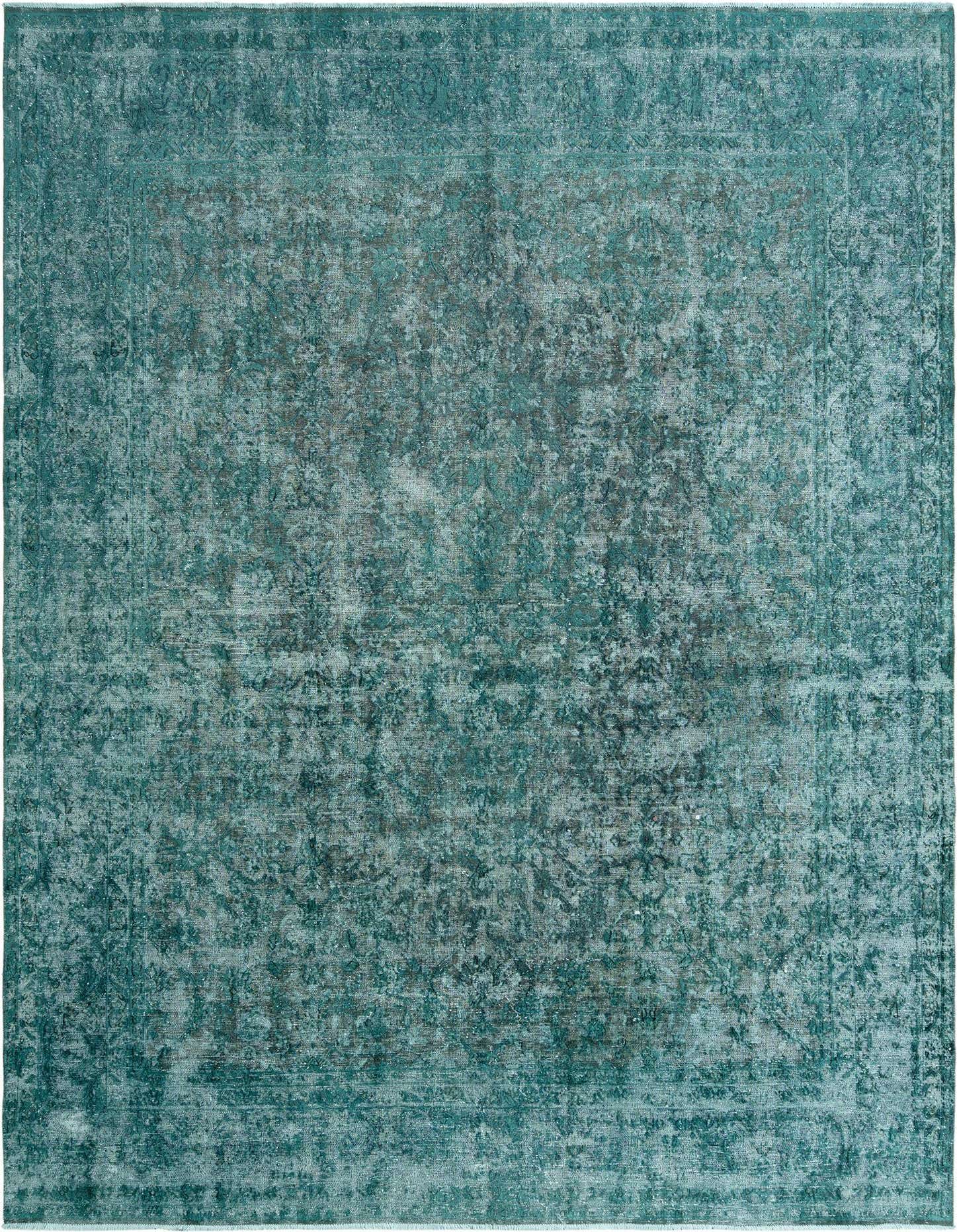 A large 10x13 rectangular blue Persian wool rug with a distressed vintage pattern, suitable for a living room.