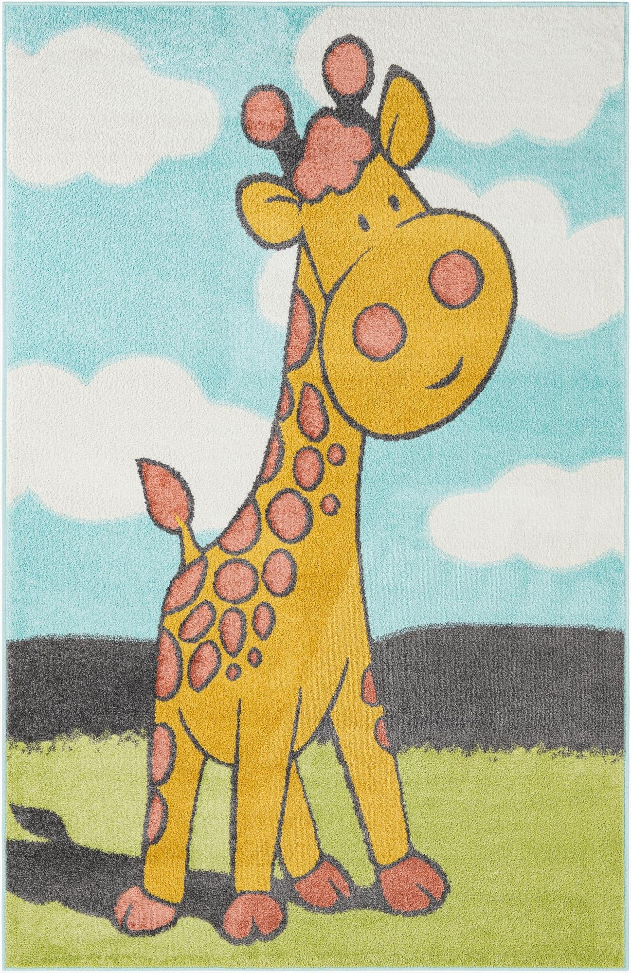  5' 3 x 8' Giraffe Whimsy Kids Rug