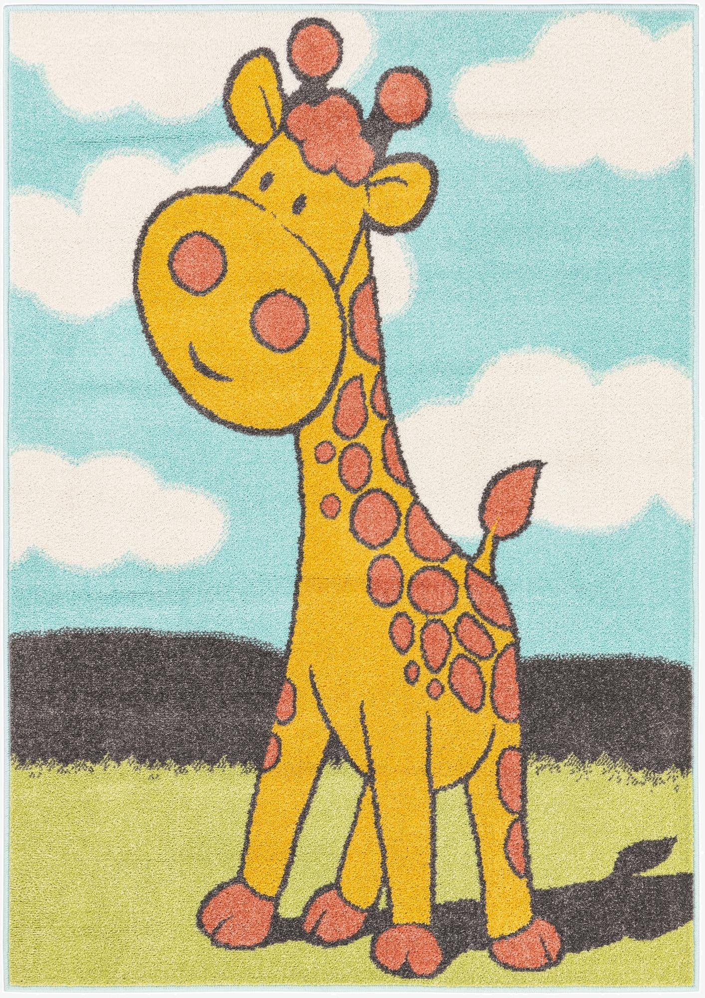  4' 1 x 6' 1 Giraffe Whimsy Kids Rug