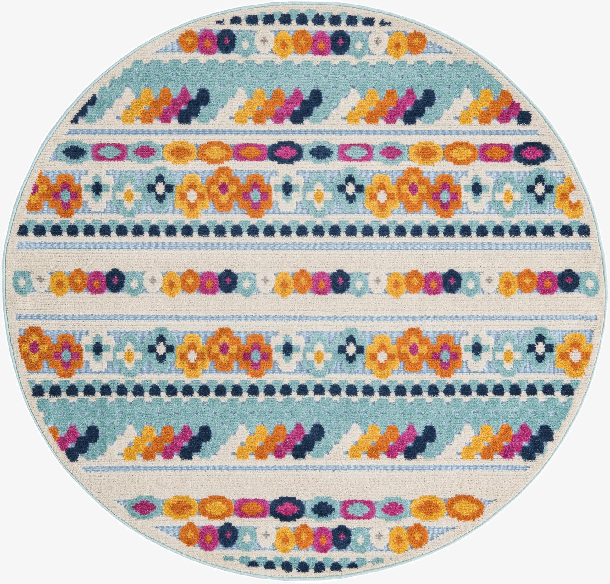  5' 3 x 5' 3  Washable Aruba Indoor / Outdoor Round Rug