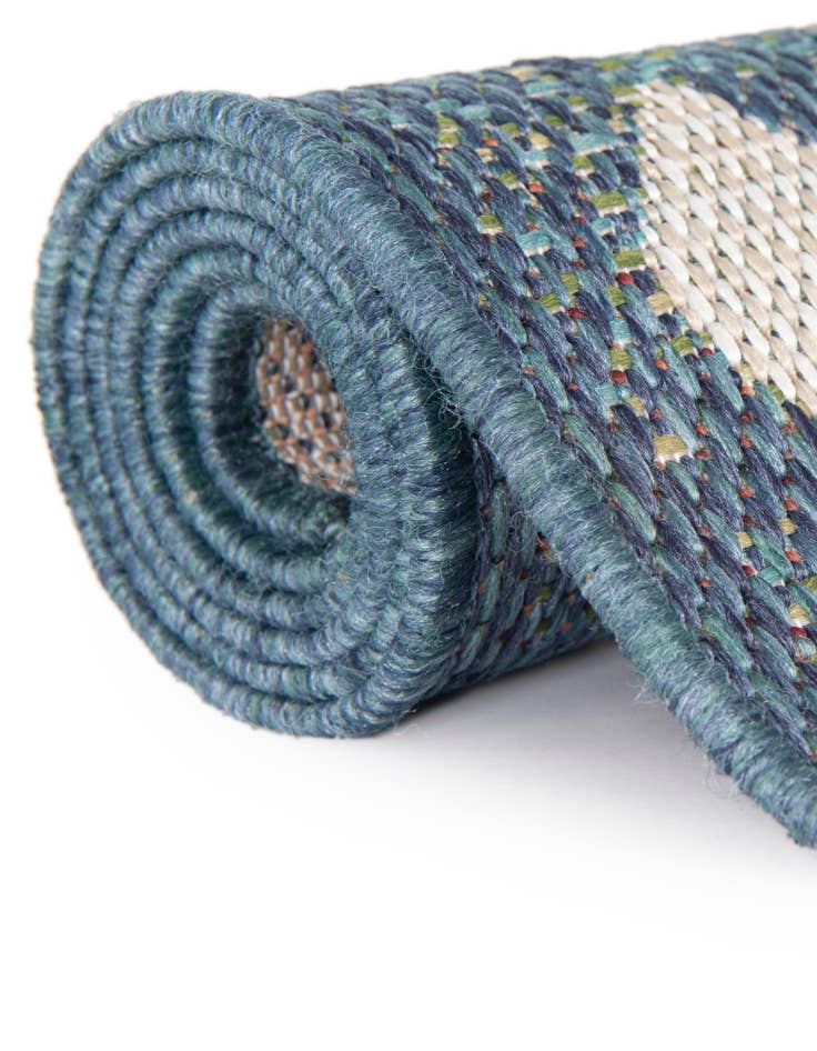 Detail image of  3' 3 x 3' 3  Washable Baja Indoor / Outdoor Round Rug