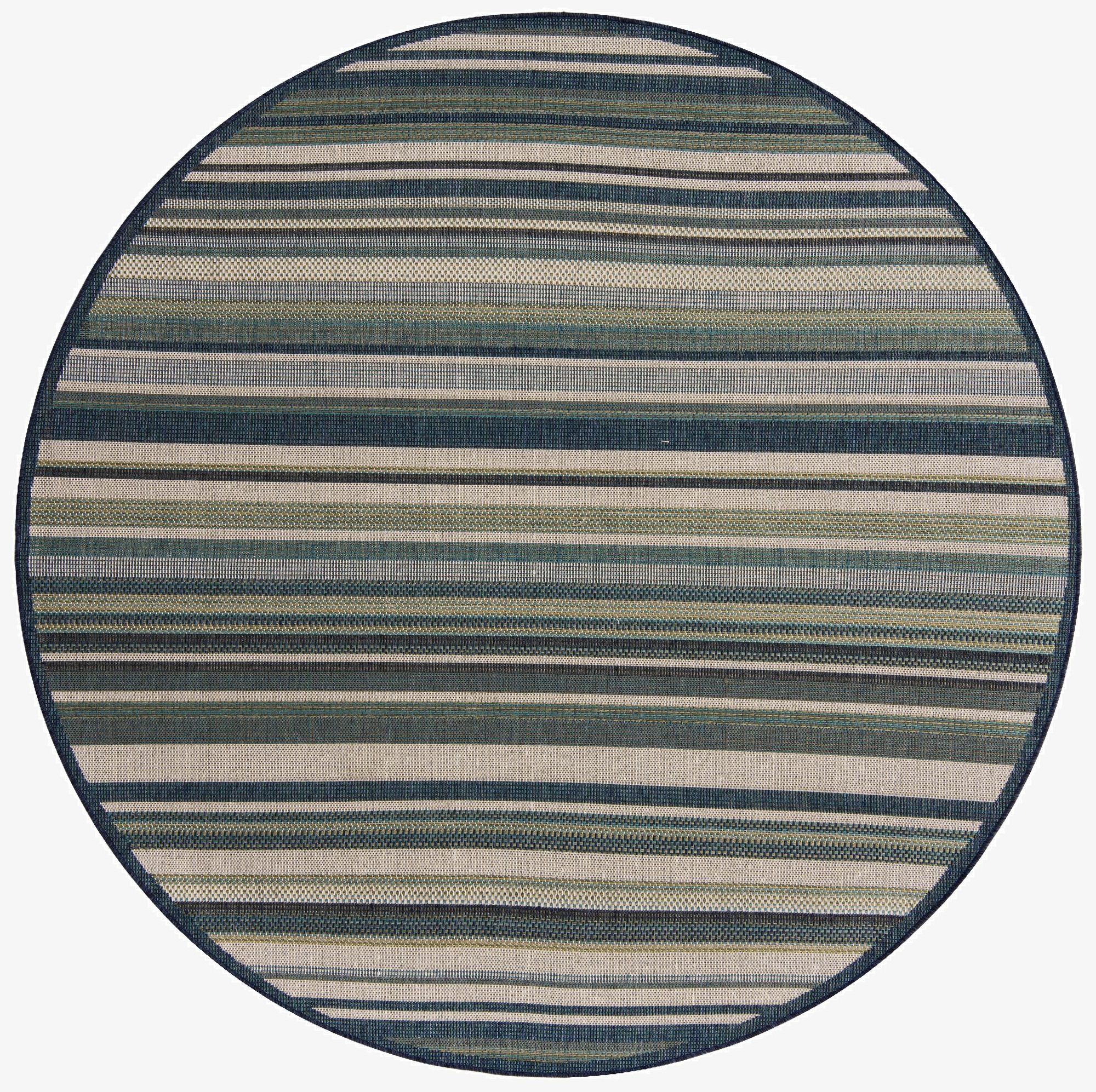  7' 10 x 7' 10  Washable Baja Indoor / Outdoor Round Rug
