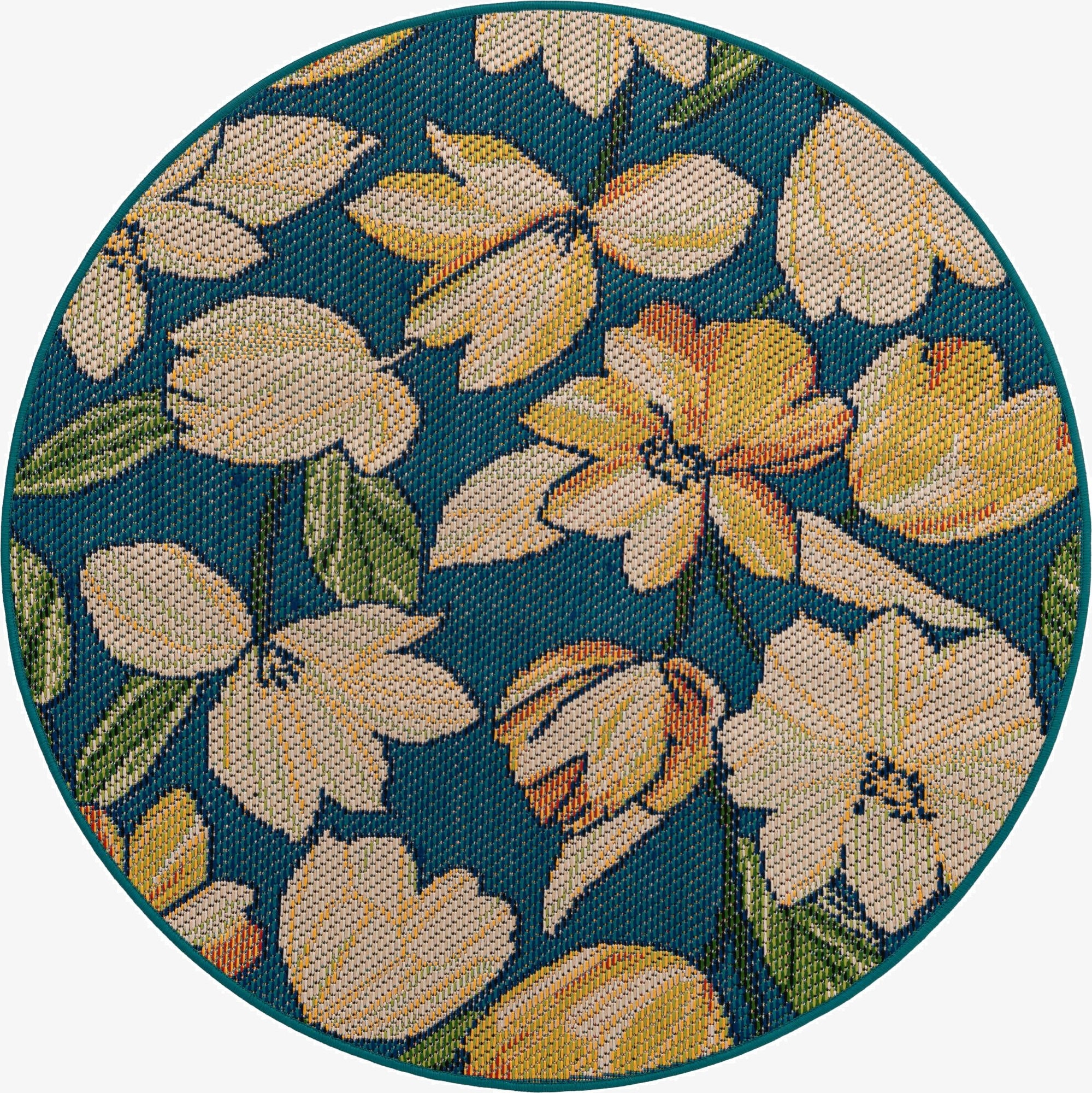  4' x 4'  Washable Baja Indoor / Outdoor Round Rug