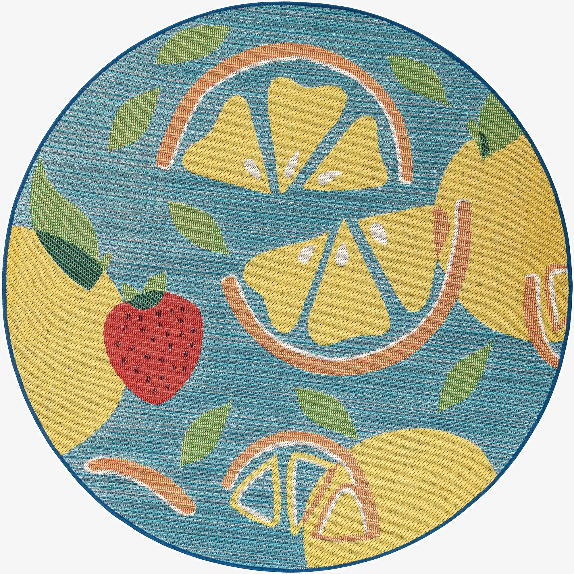  6' 1 x 6' 1  Washable Baja Indoor / Outdoor Round Rug