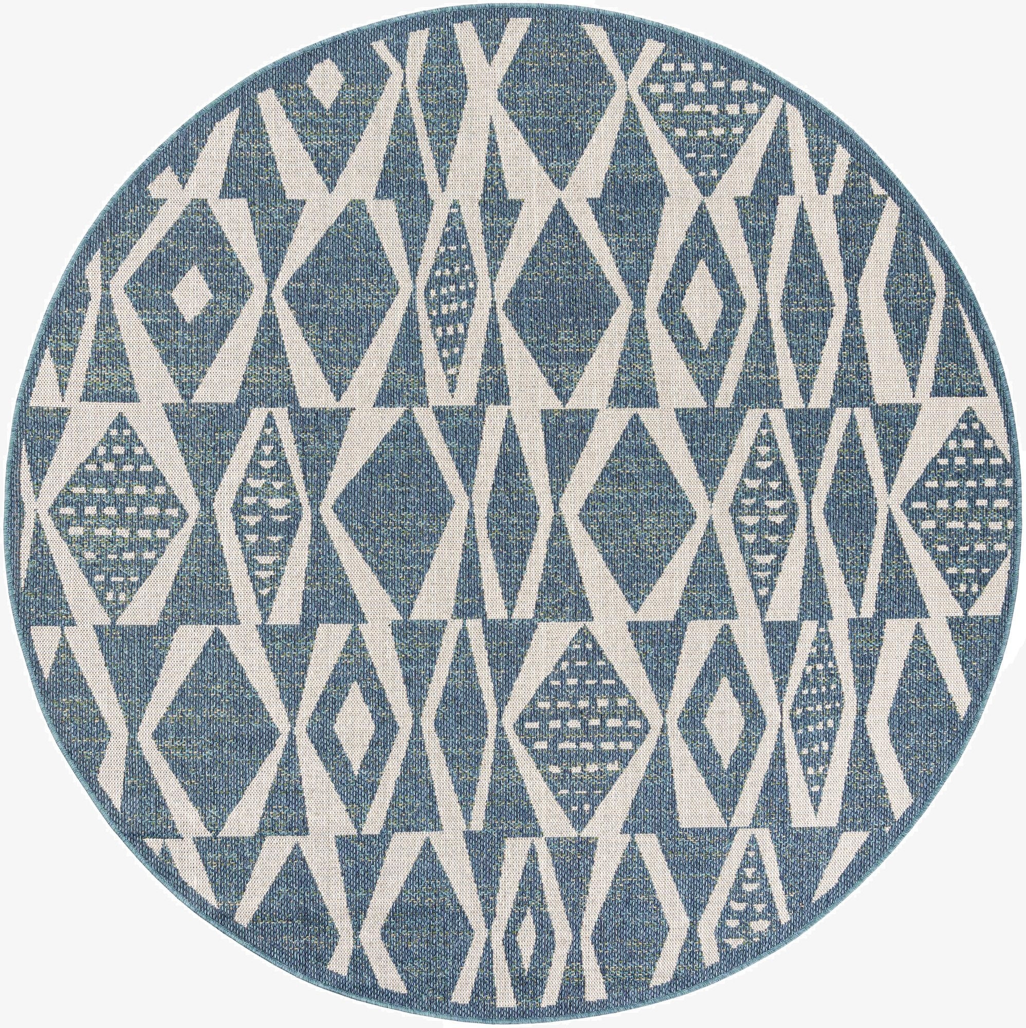  7' 10 x 7' 10  Washable Baja Indoor / Outdoor Round Rug