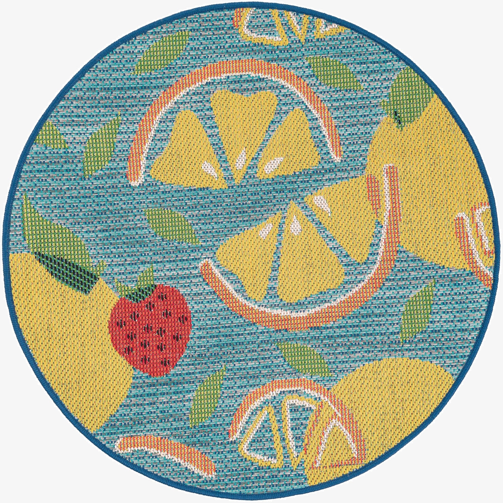  3' 3 x 3' 3  Washable Baja Indoor / Outdoor Round Rug