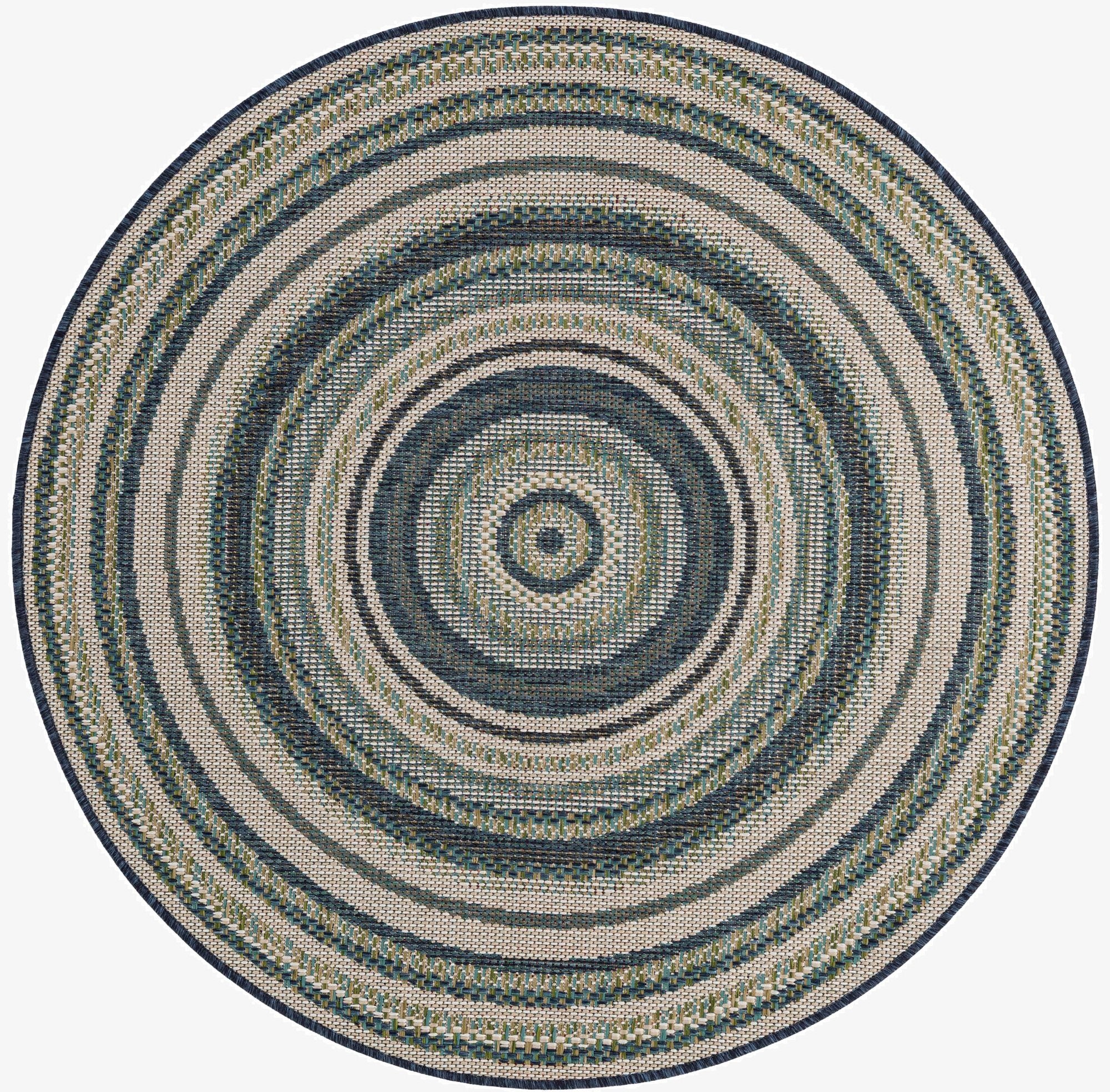  4' x 4'  Washable Baja Indoor / Outdoor Round Rug