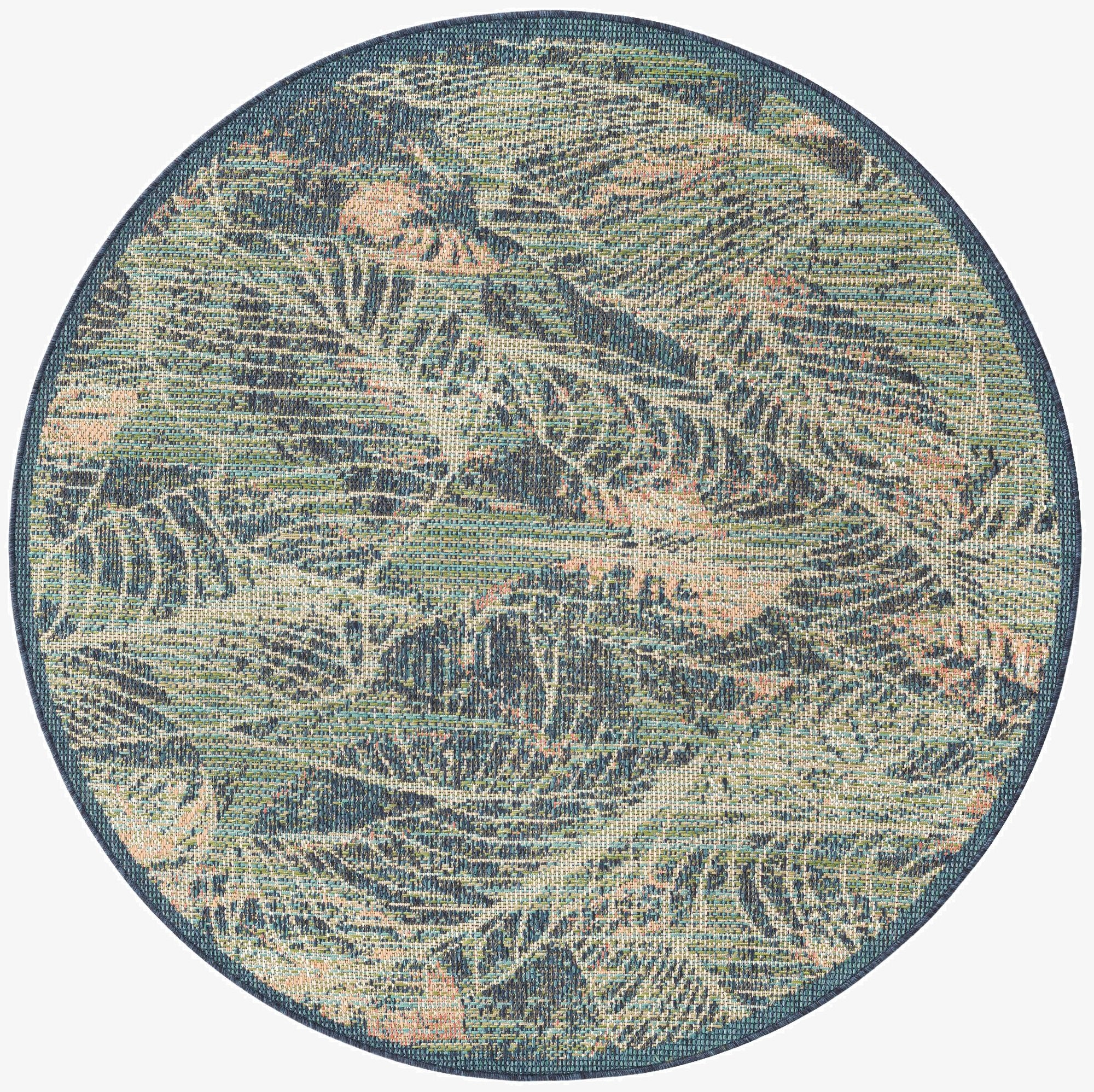 Primary image  5' 3 x 5' 3  Washable Baja Indoor / Outdoor Round Rug