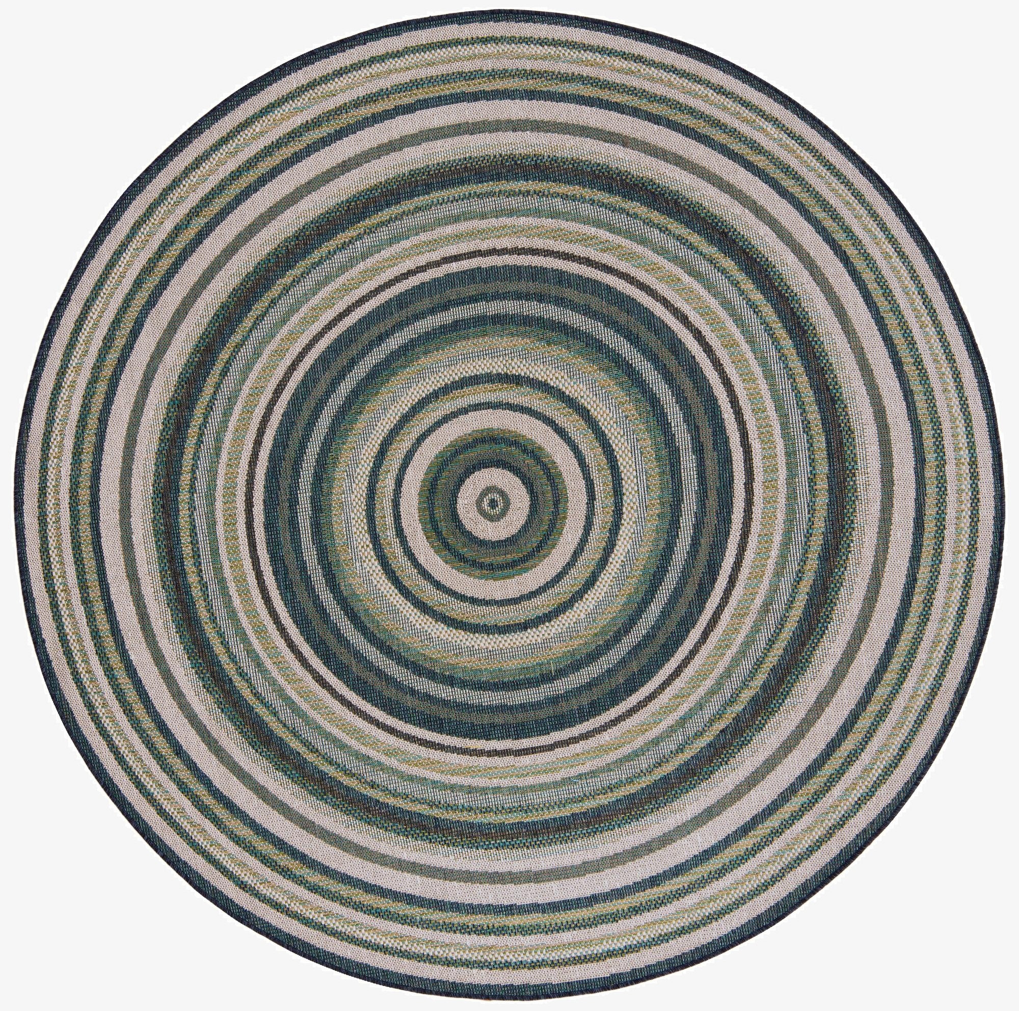  7' 10 x 7' 10  Washable Baja Indoor / Outdoor Round Rug