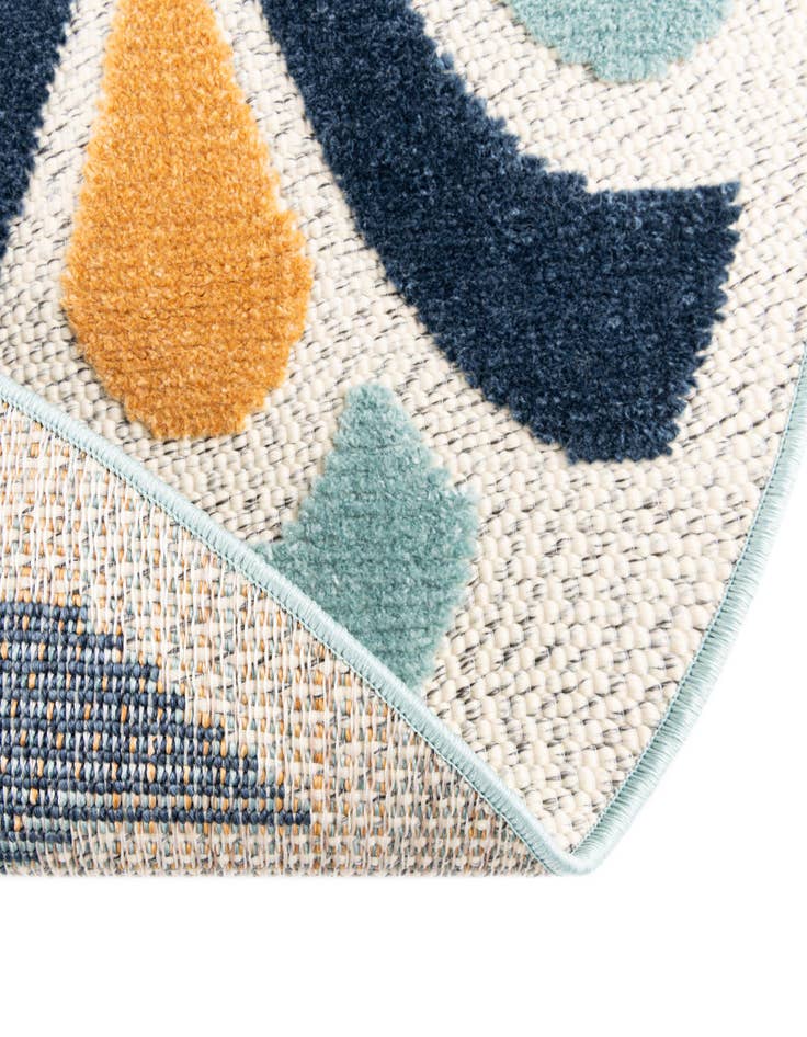Detail image of  5' 3 x 5' 3  Washable Belize Indoor / Outdoor Round Rug