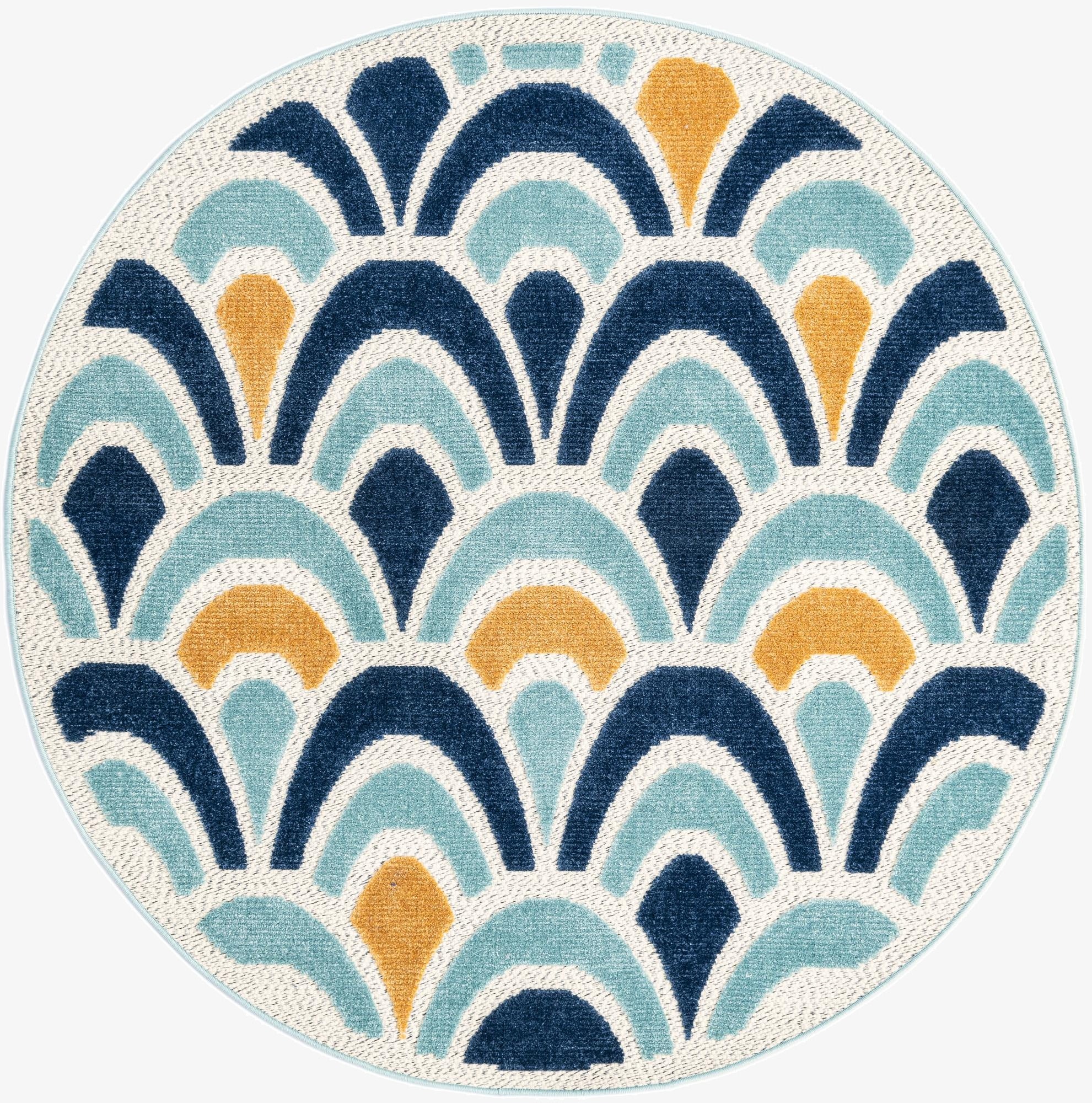  5' 3 x 5' 3  Washable Belize Indoor / Outdoor Round Rug