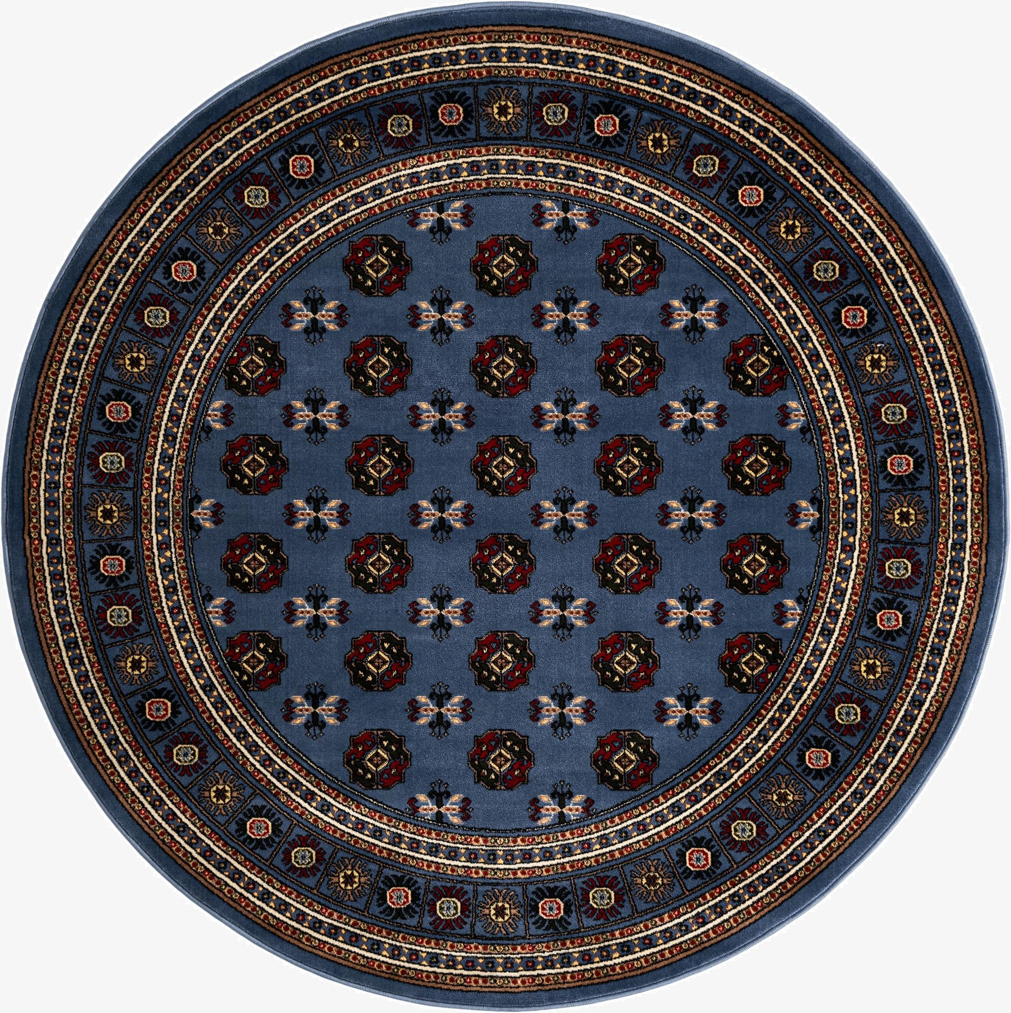  6' x 6' Bokhara Round Rug