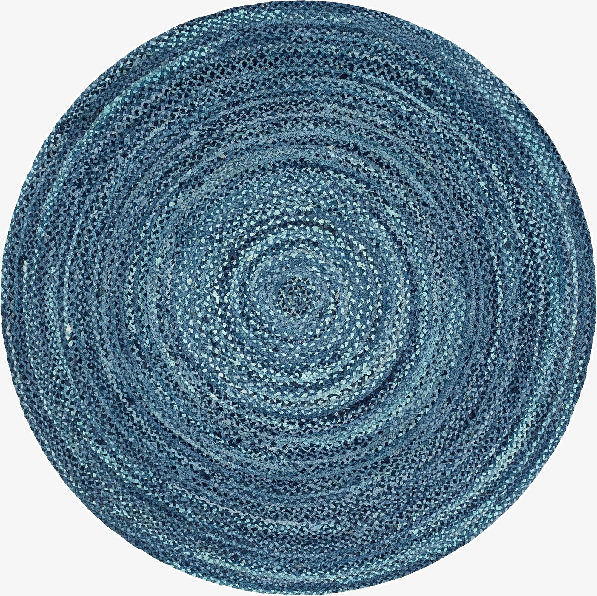  8' x 8'  Hand Braided Chindi Round Rug