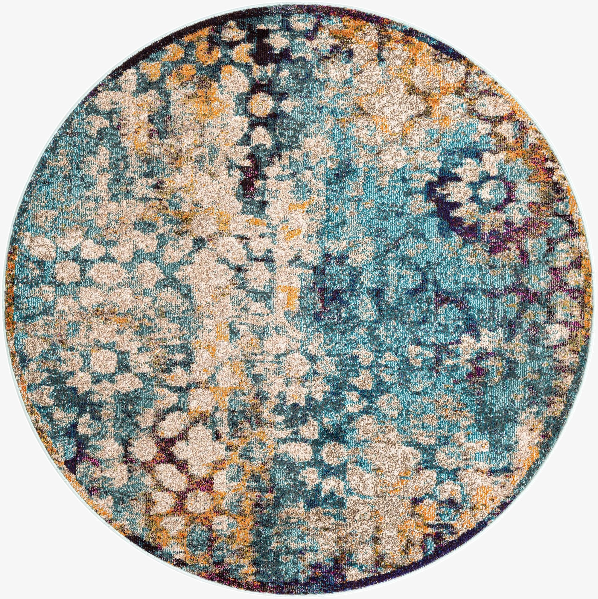  6' x 6'  Washable Carnevale Round Rug