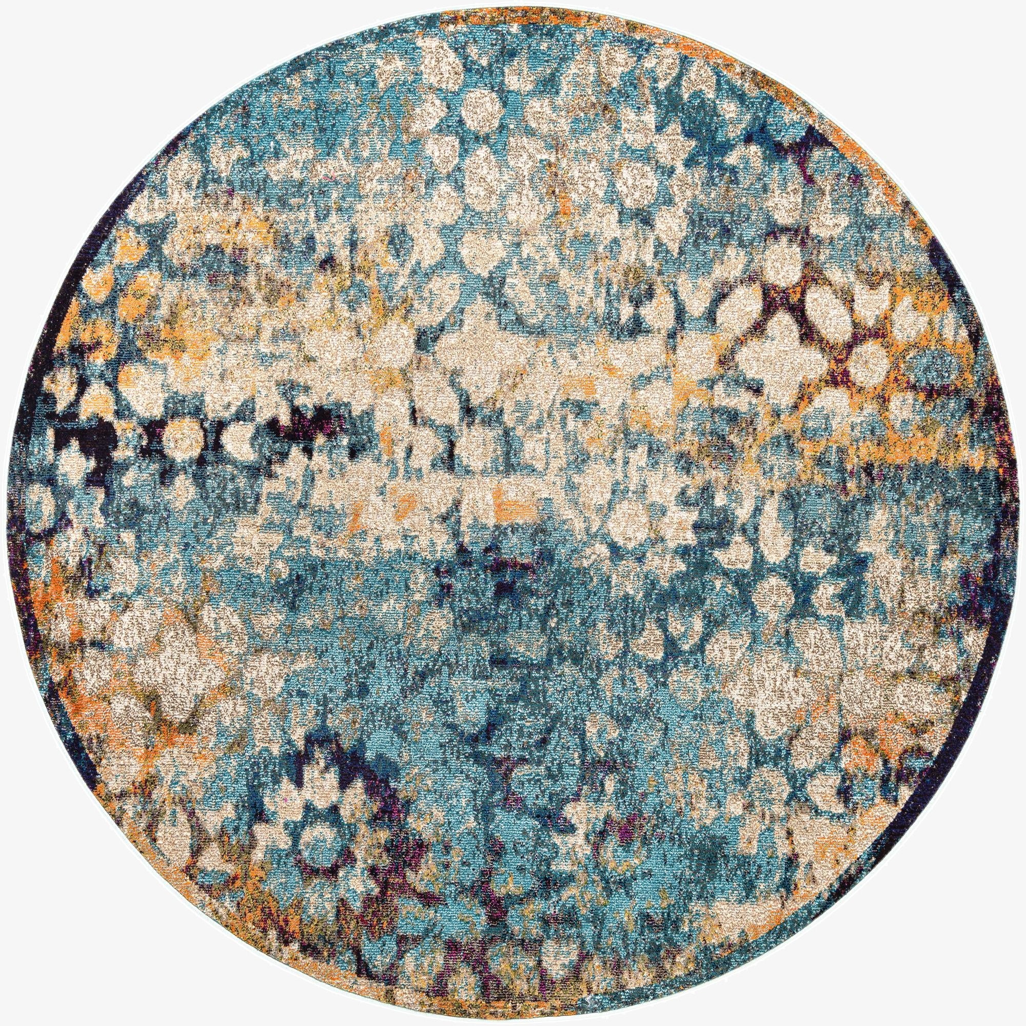  8' x 8'  Washable Carnevale Round Rug