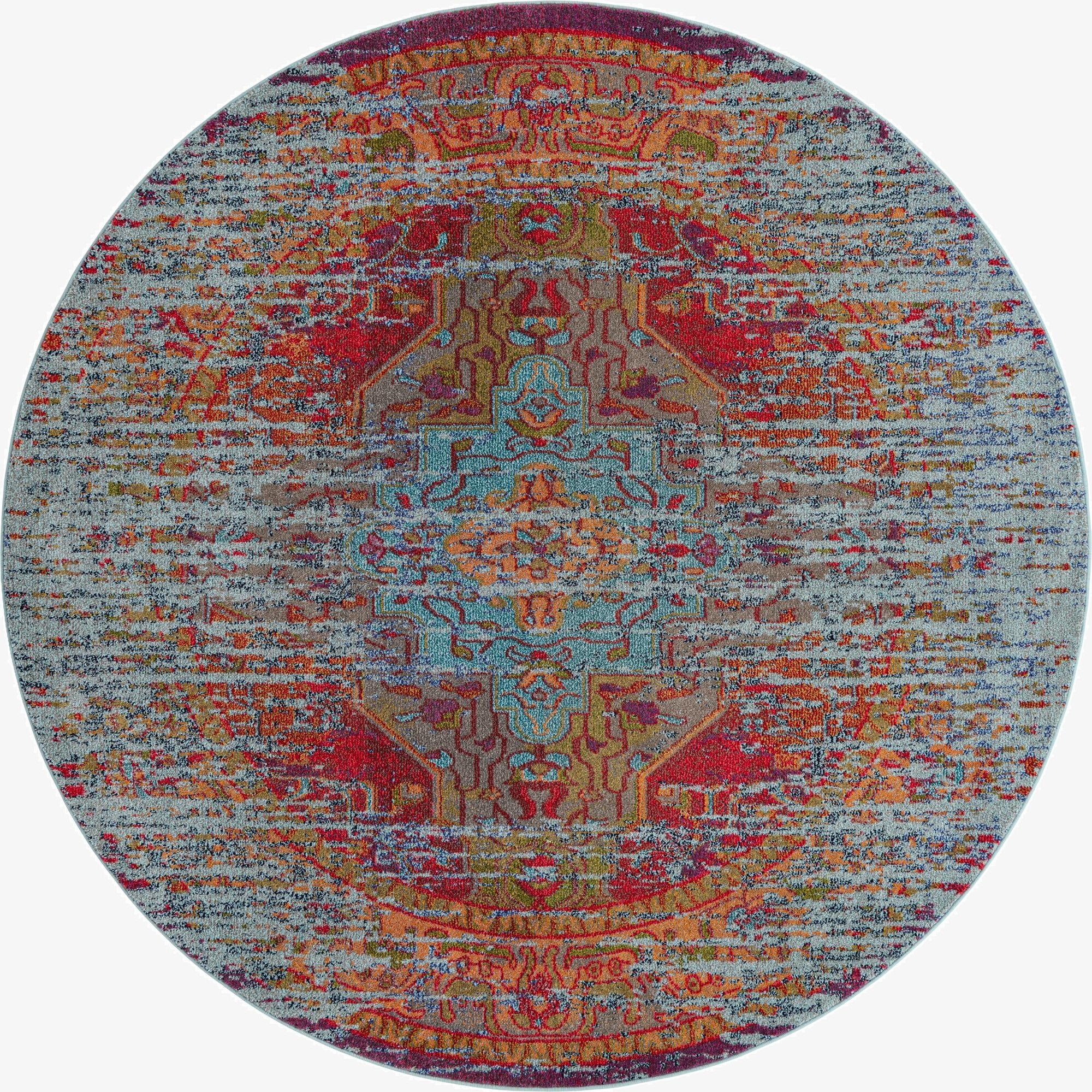  8' x 8'  Washable Carnevale Round Rug