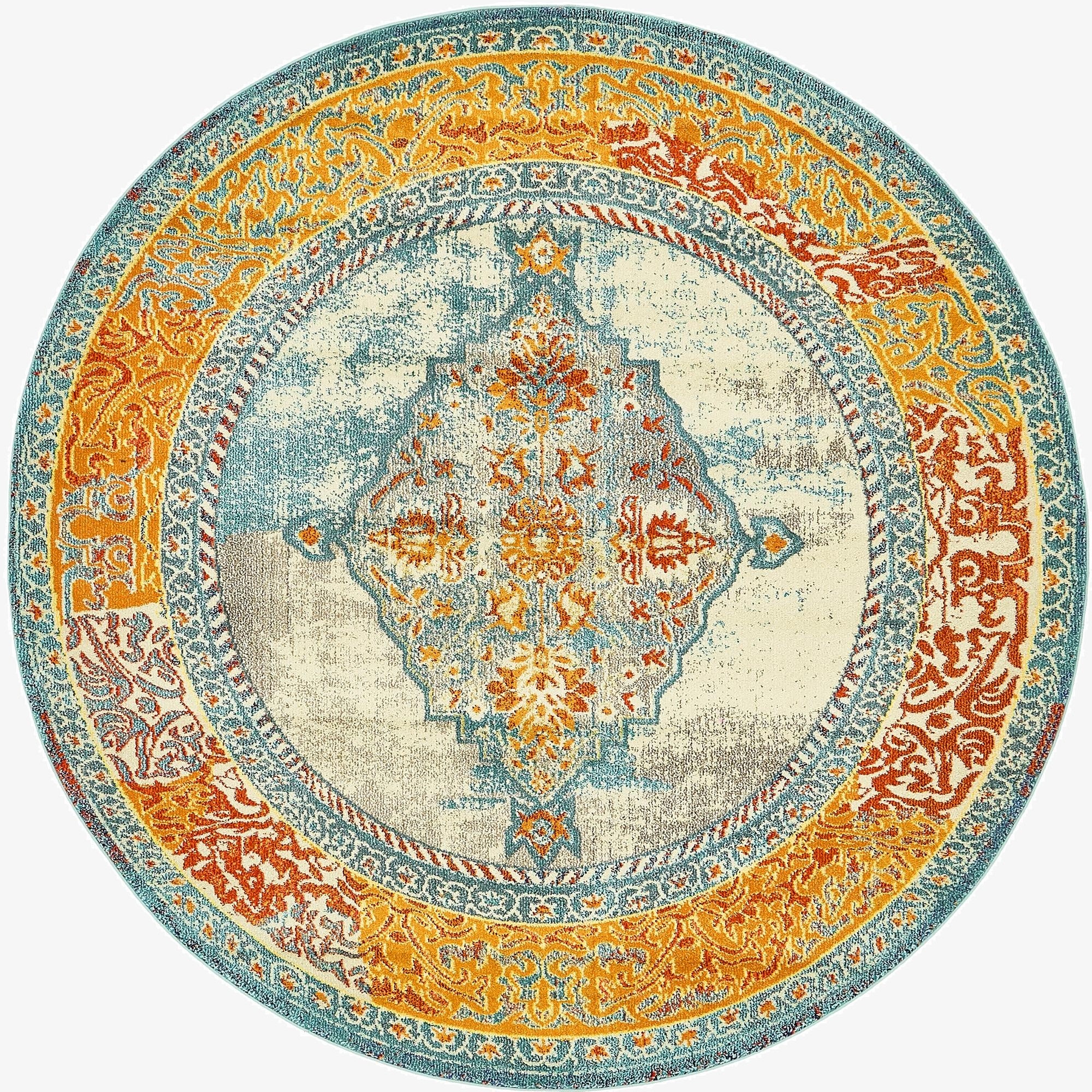  8' x 8'  Washable Carnevale Round Rug