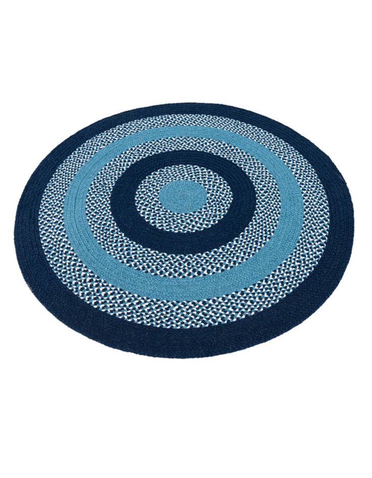 Detail image of  3' 7 x 3' 7  Hand Woven Chindi Cotton Round Rug
