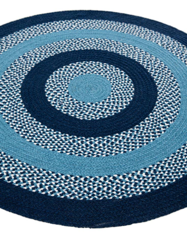 Detail image of  3' 7 x 3' 7  Hand Woven Chindi Cotton Round Rug