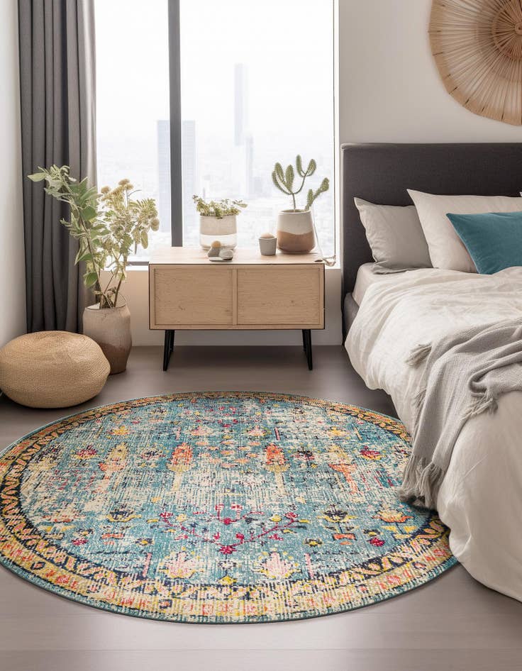 Detail image of  8' x 8'  Washable El Paso Round Rug