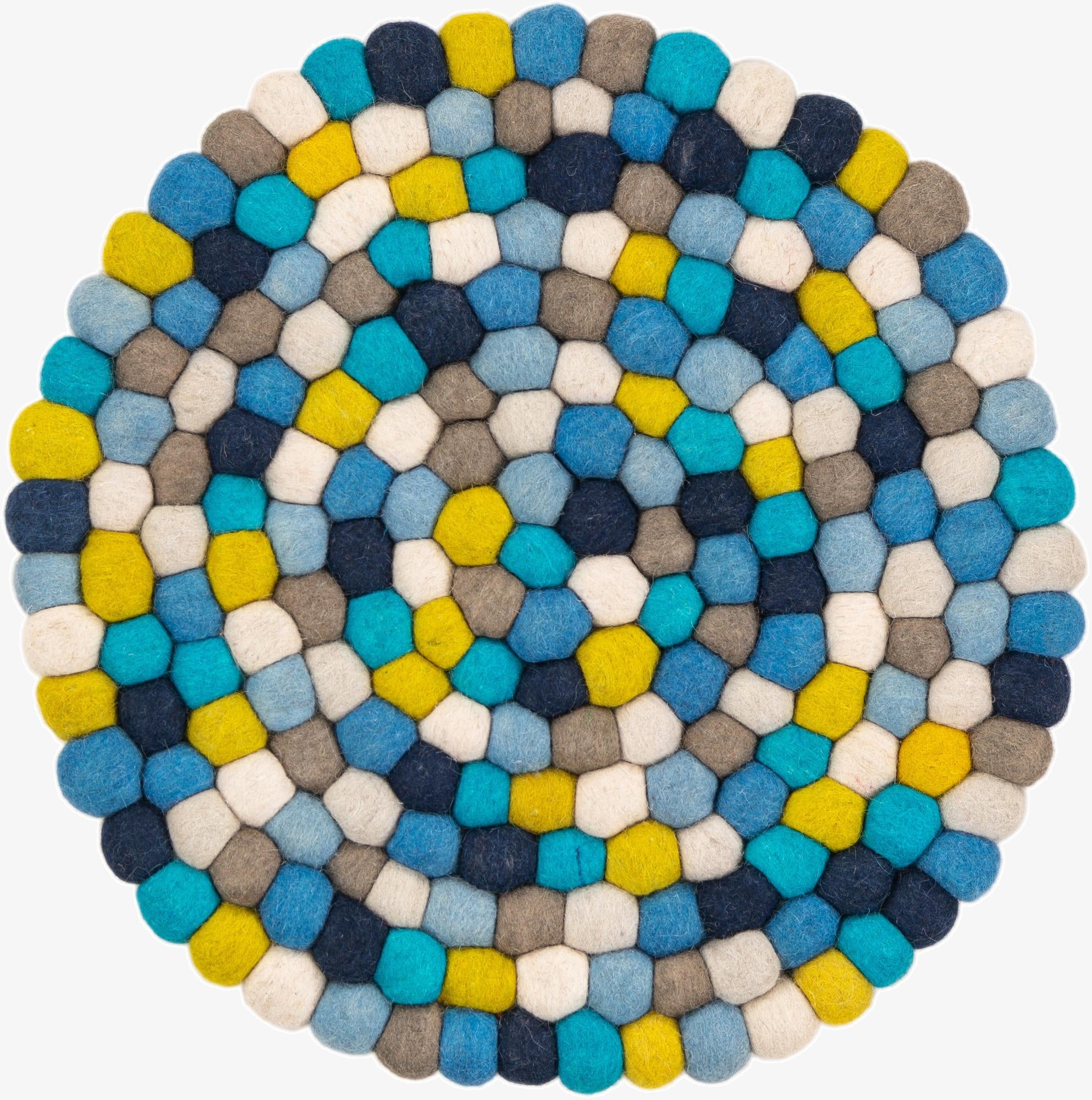  2' x 2' Felt Ball Wool Round Rug