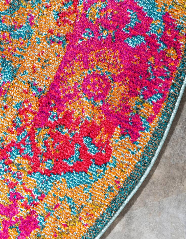 Detail image of  8' x 8'  Washable Fleur Round Rug