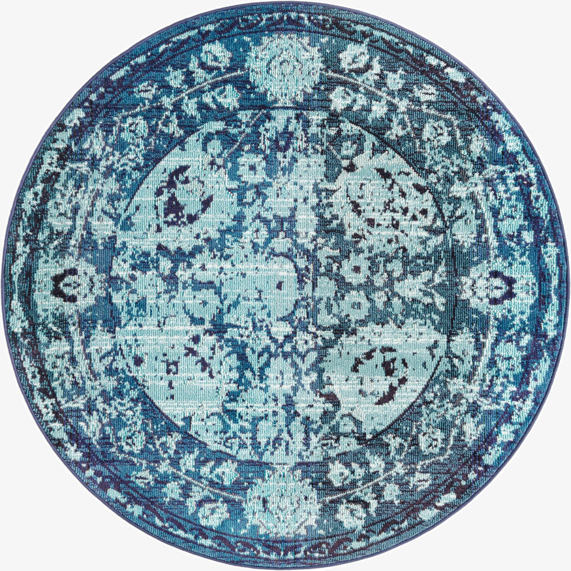  6' x 6'  Washable Fleur Round Rug