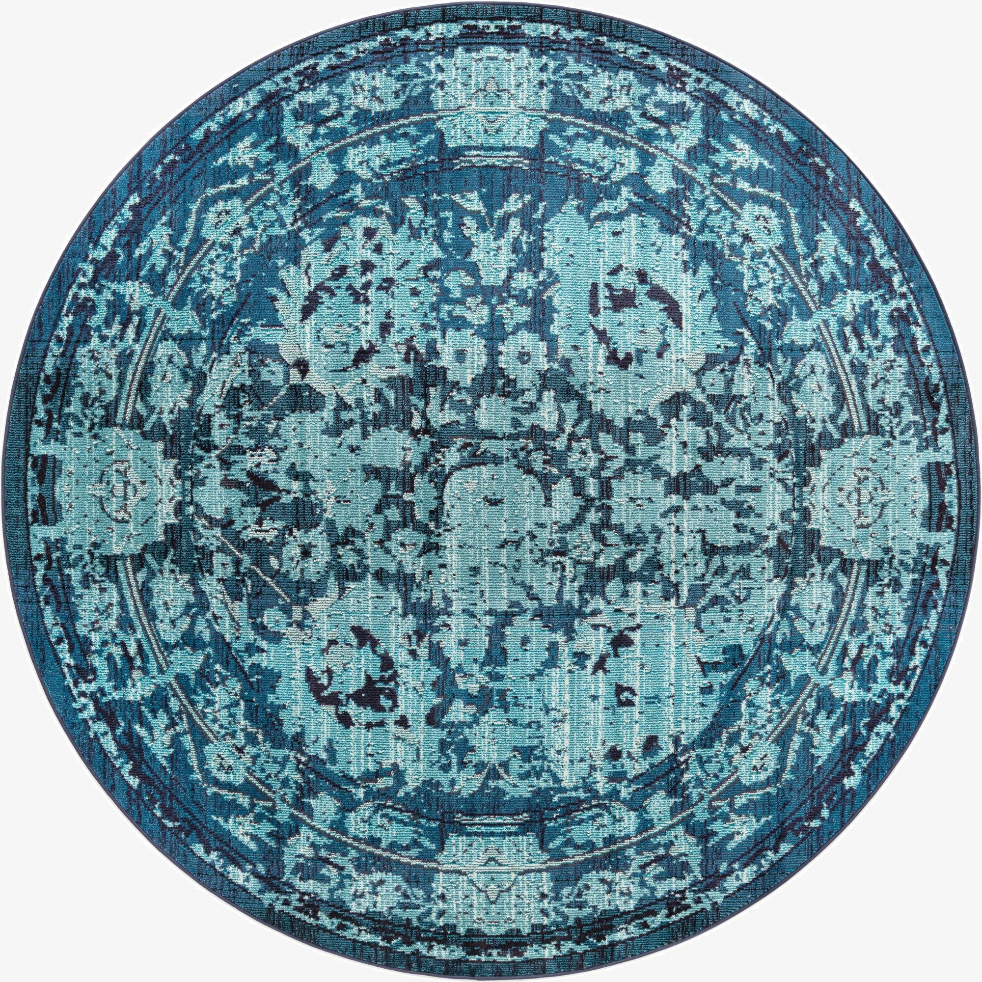  8' x 8'  Washable Fleur Round Rug