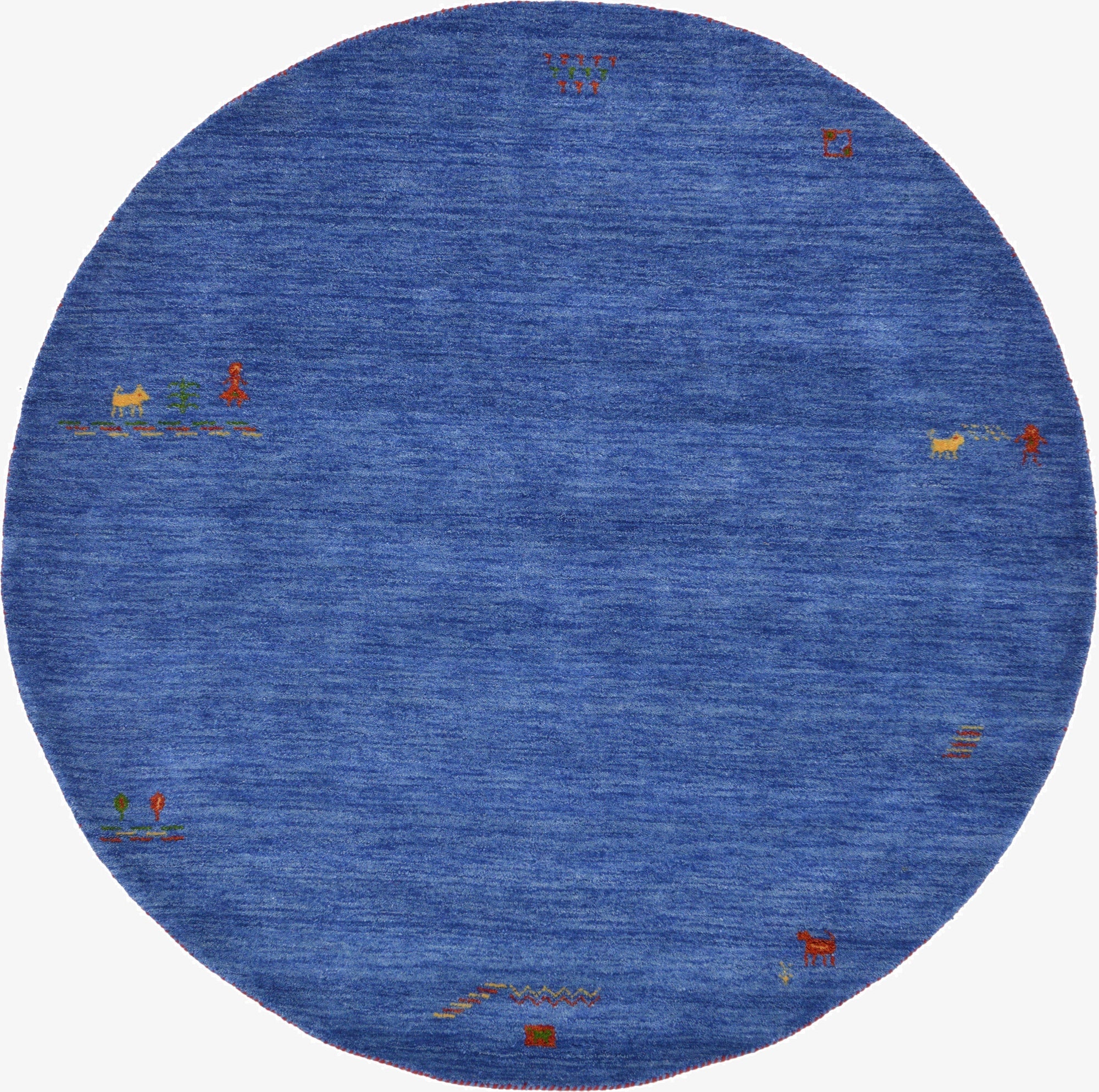  6' 6 x 6' 6  Hand Knotted Indo Gabbeh Wool Round Rug