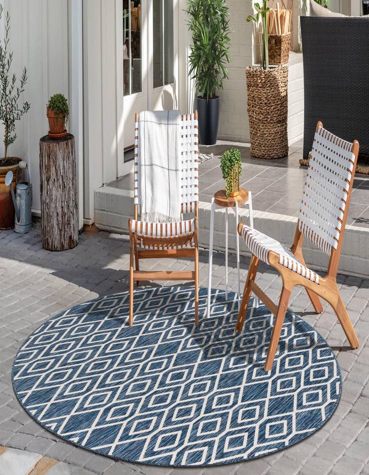 Detail image of  4' x 4'  Washable Jill Zarin Turks and Caicos Indoor / Outdoor Round Rug