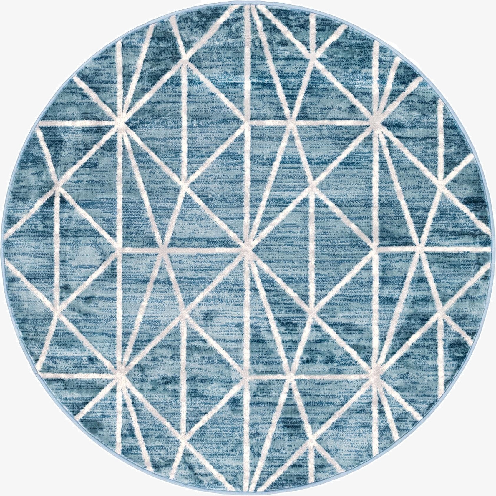  5' x 5' Lattice Trellis Round Rug