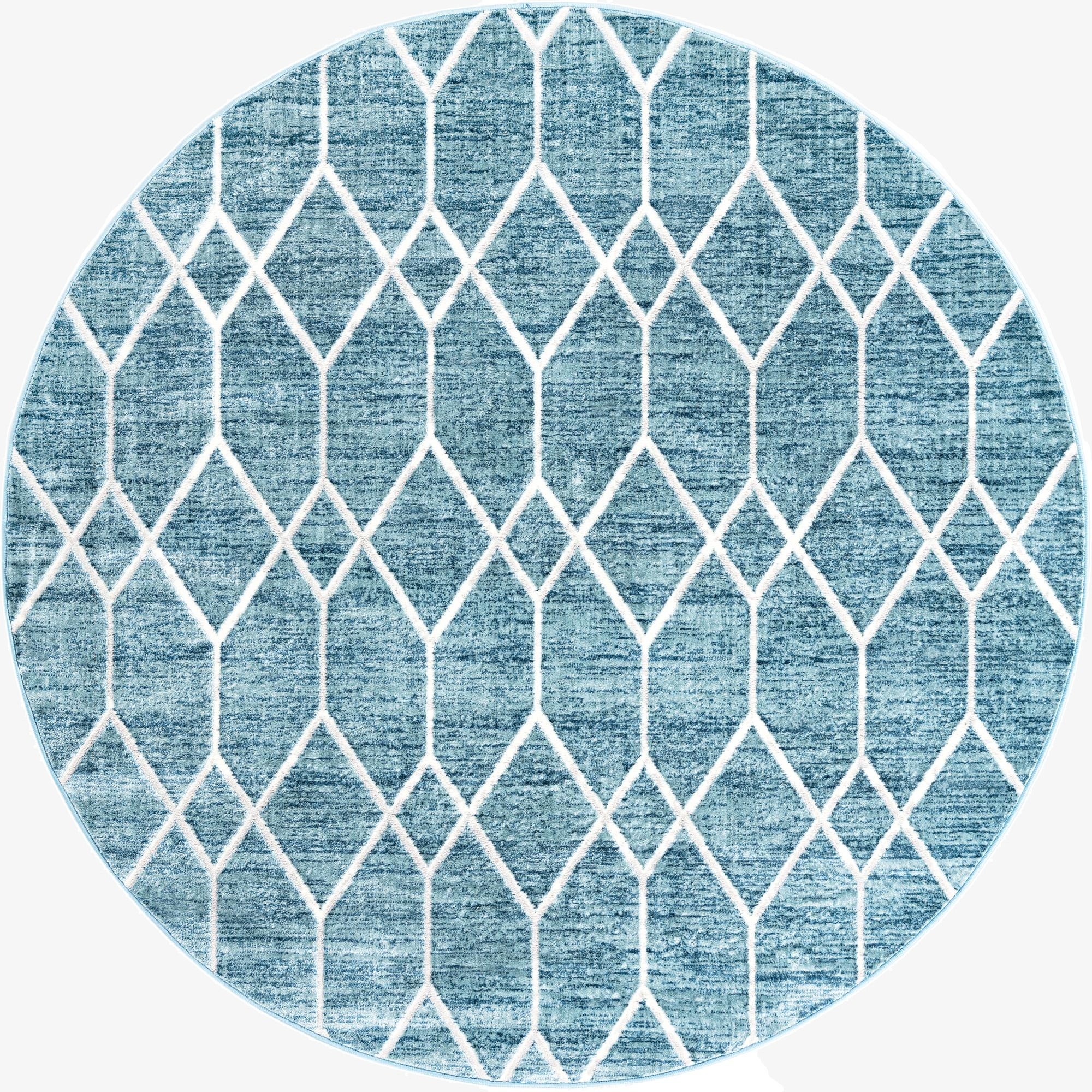  7' x 7' Lattice Trellis Round Rug