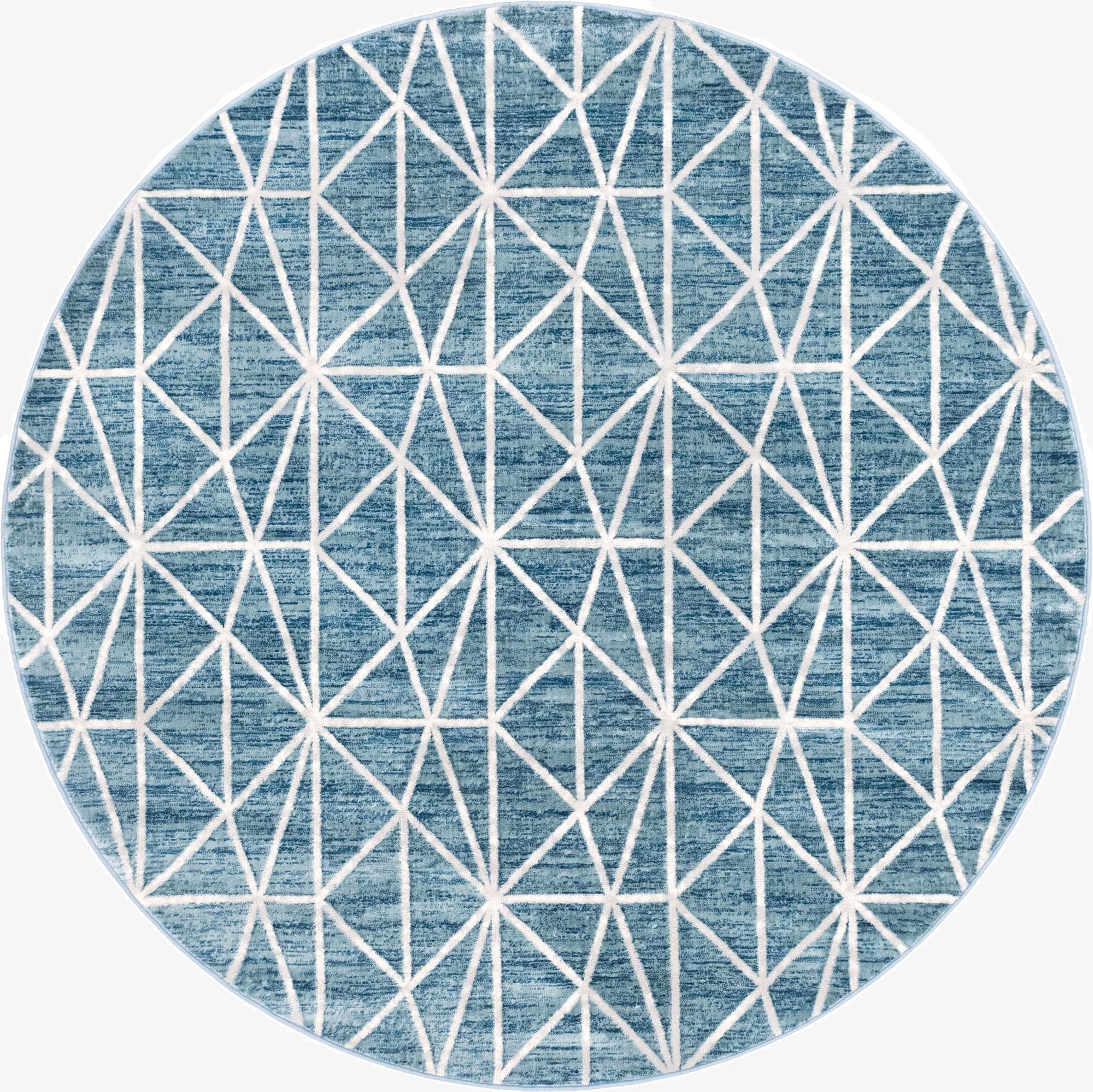  8' x 8' Lattice Trellis Round Rug